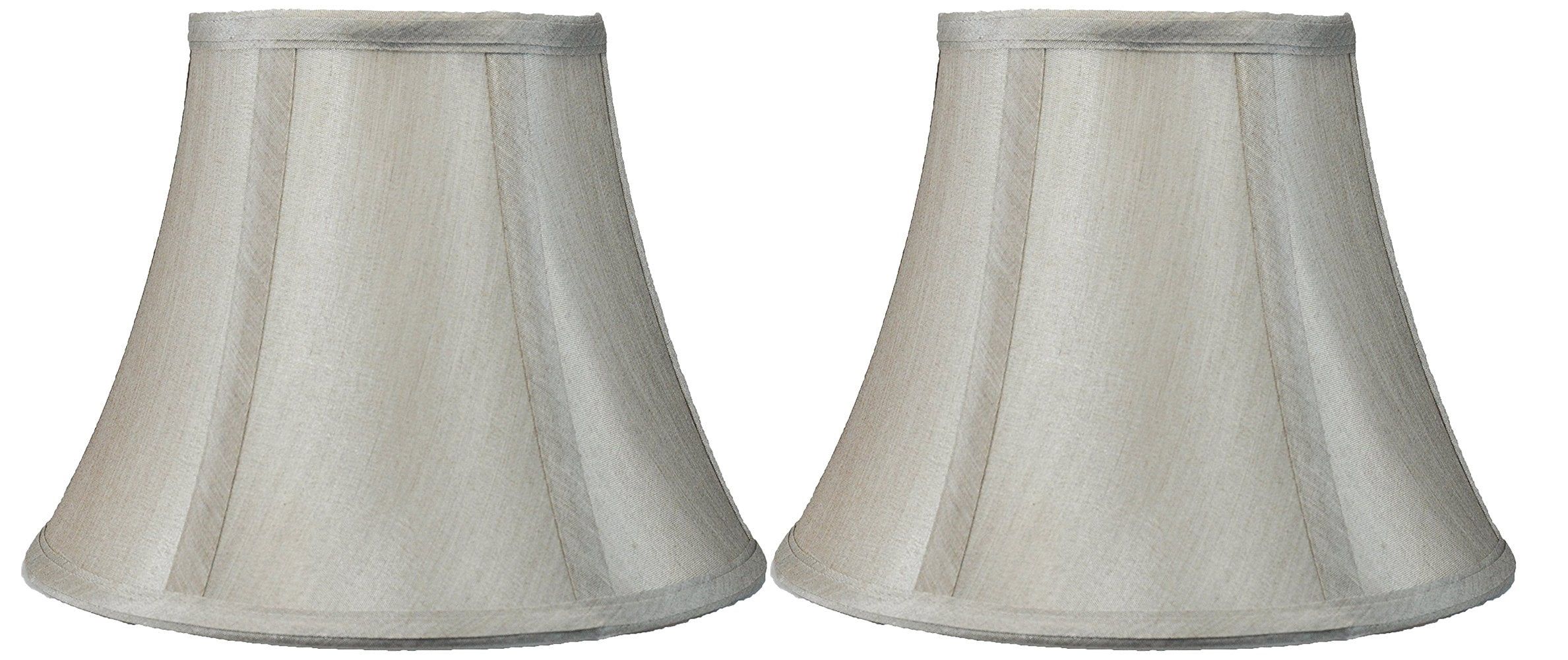 Champagne Faux Silk Bell Lampshades with White Lining