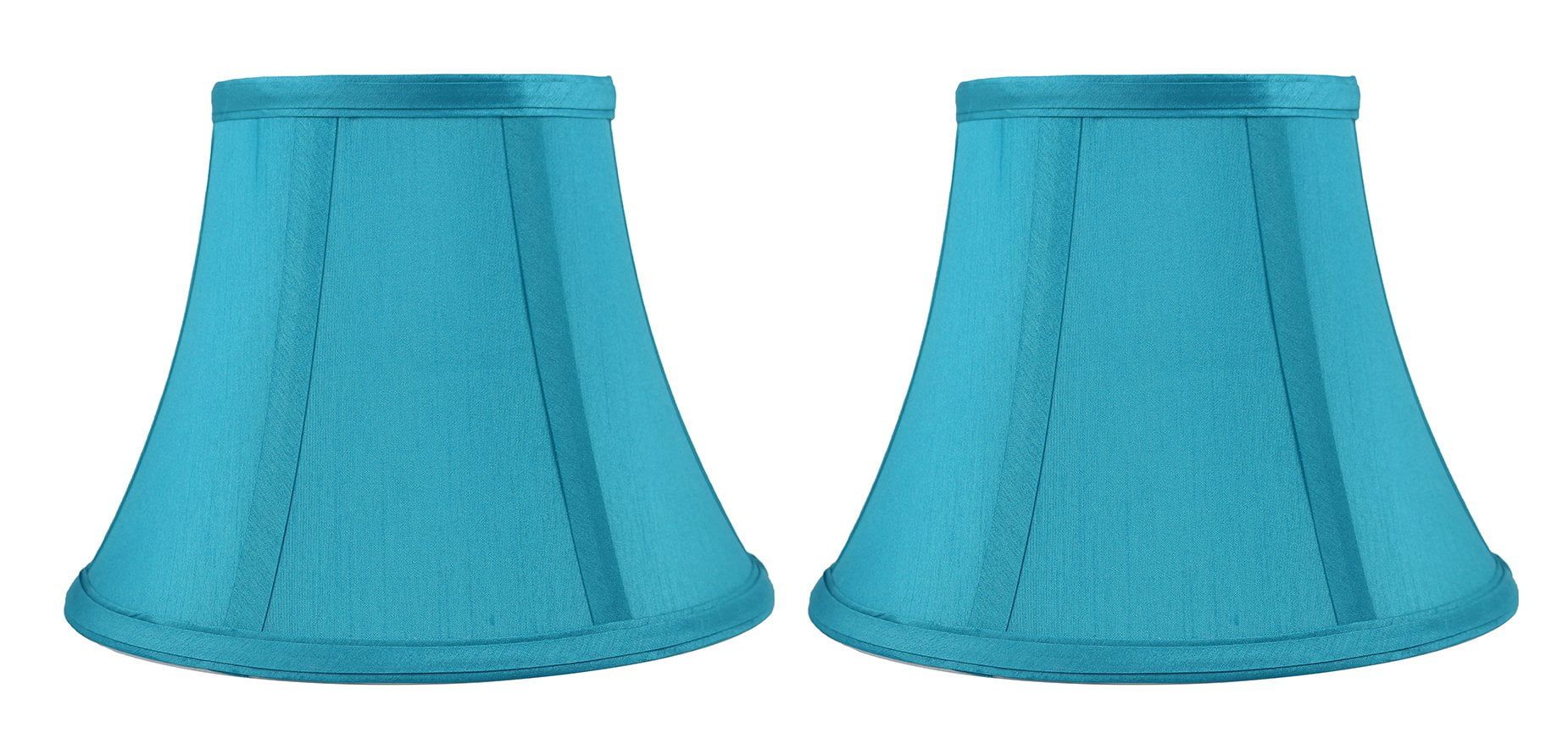 Teal Faux Silk Bell Lampshade Set with Nickel Spider Fitter