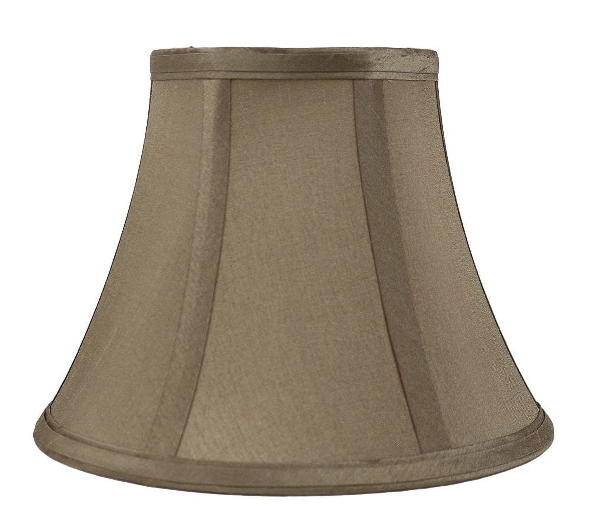 Golden Taupe Faux Silk Bell Lampshade with Nickel Fitter