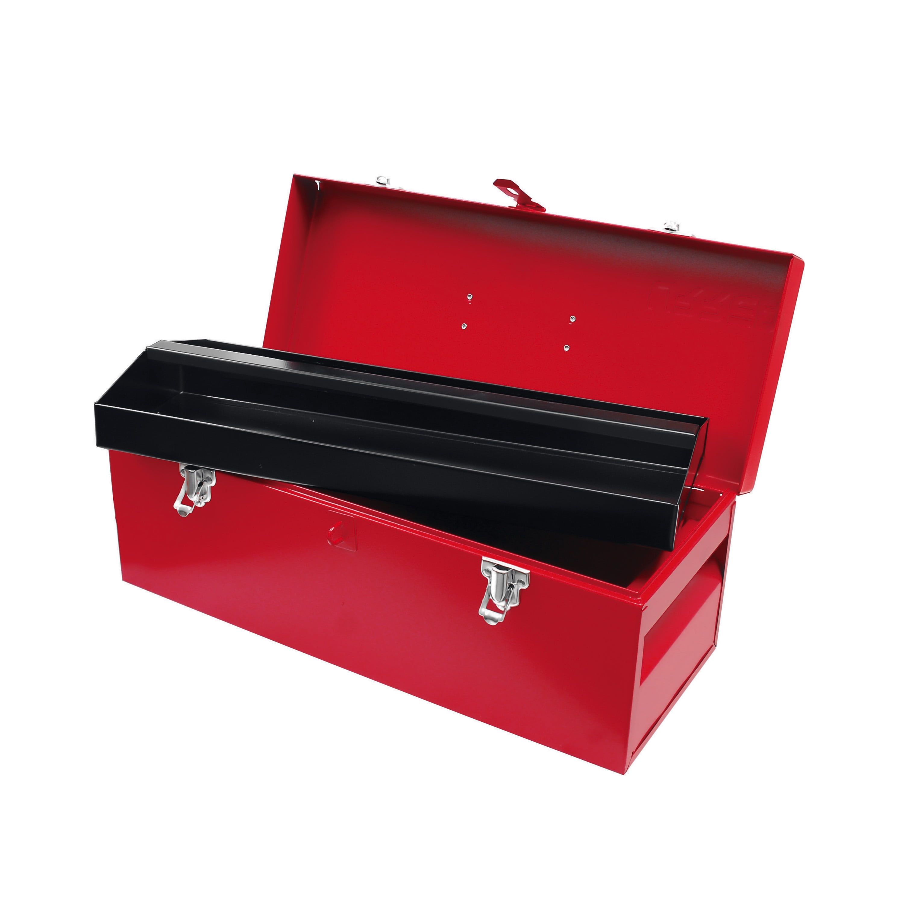 20" Classic Metal Tool Box with Secure Latches and Tray