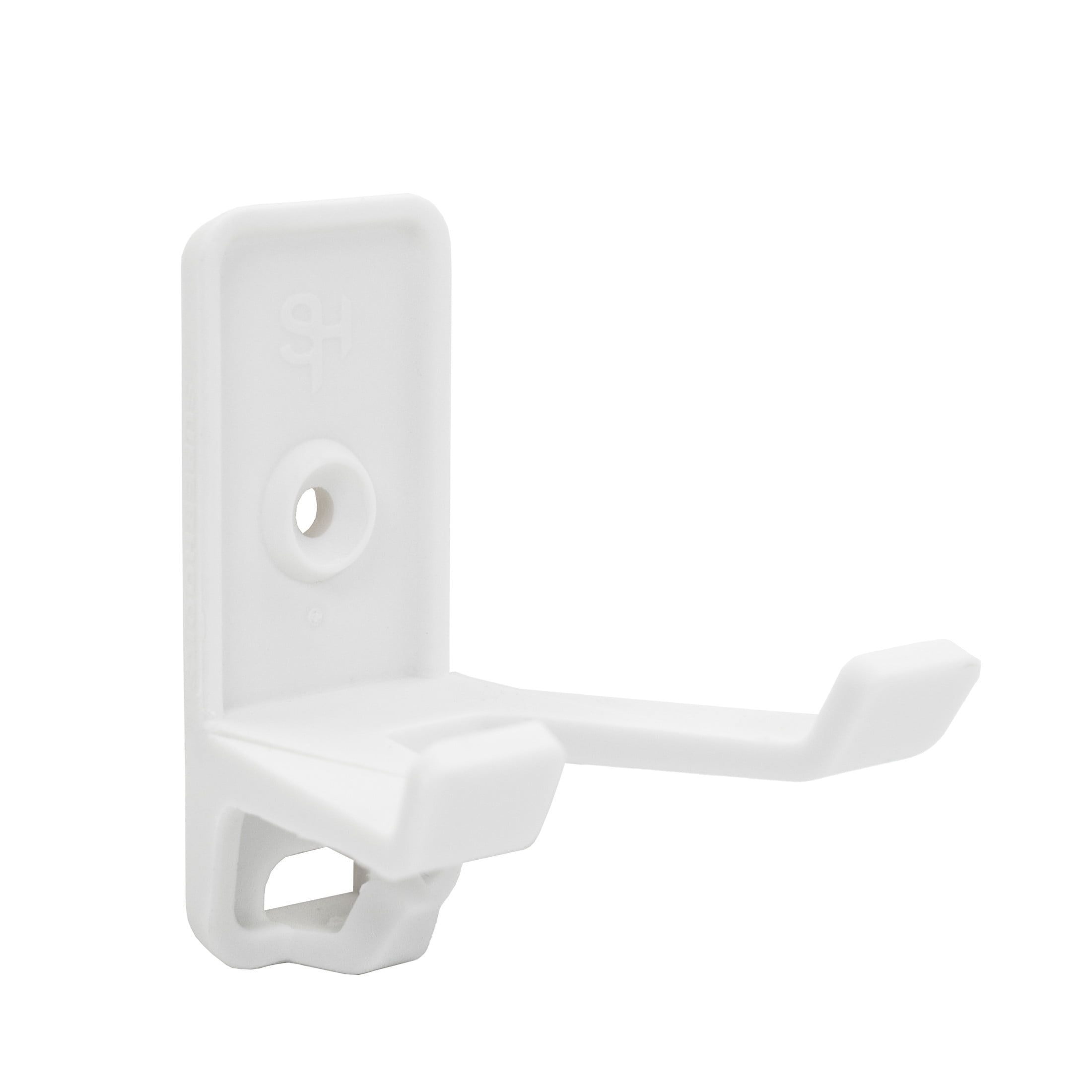 White Plastic Dual Utility Hook with Screws