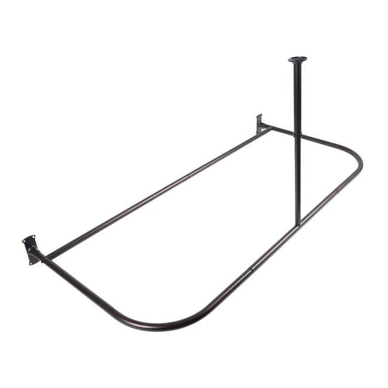 Oil Rubbed Bronze 61" D-Shape Ceiling Mounted Shower Curtain Rod