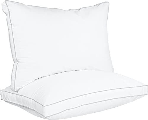 Navy Standard Gusseted Polyester Bed Pillows, Pack of 2