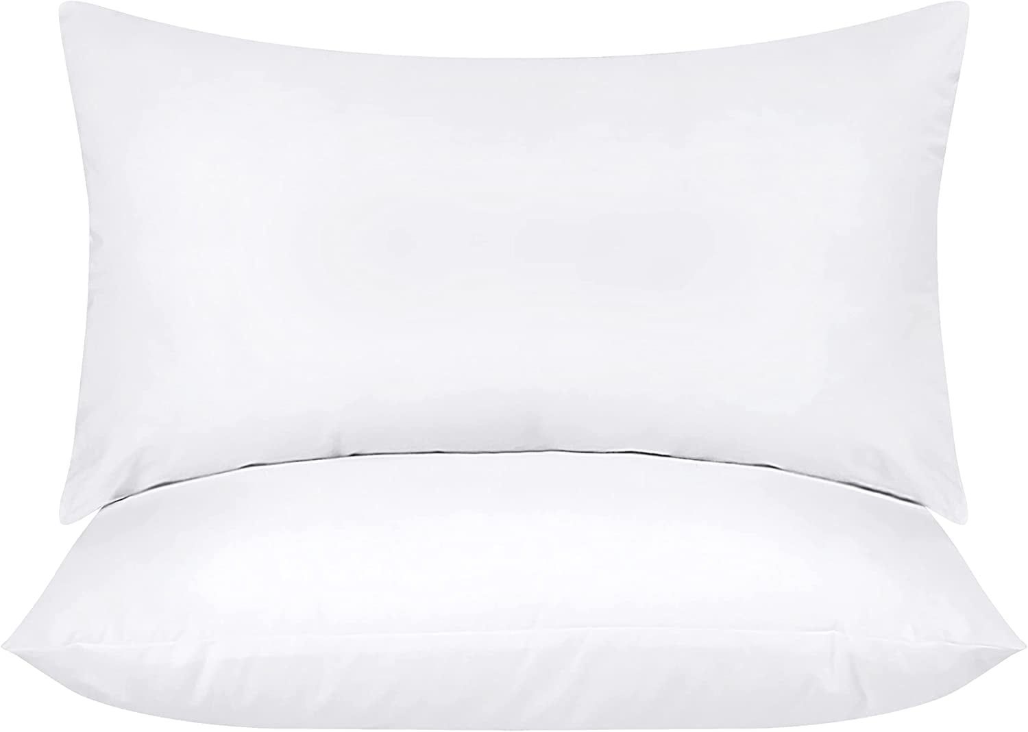 White 12x20 Cotton Down Alternative Throw Pillow Inserts, Set of 2