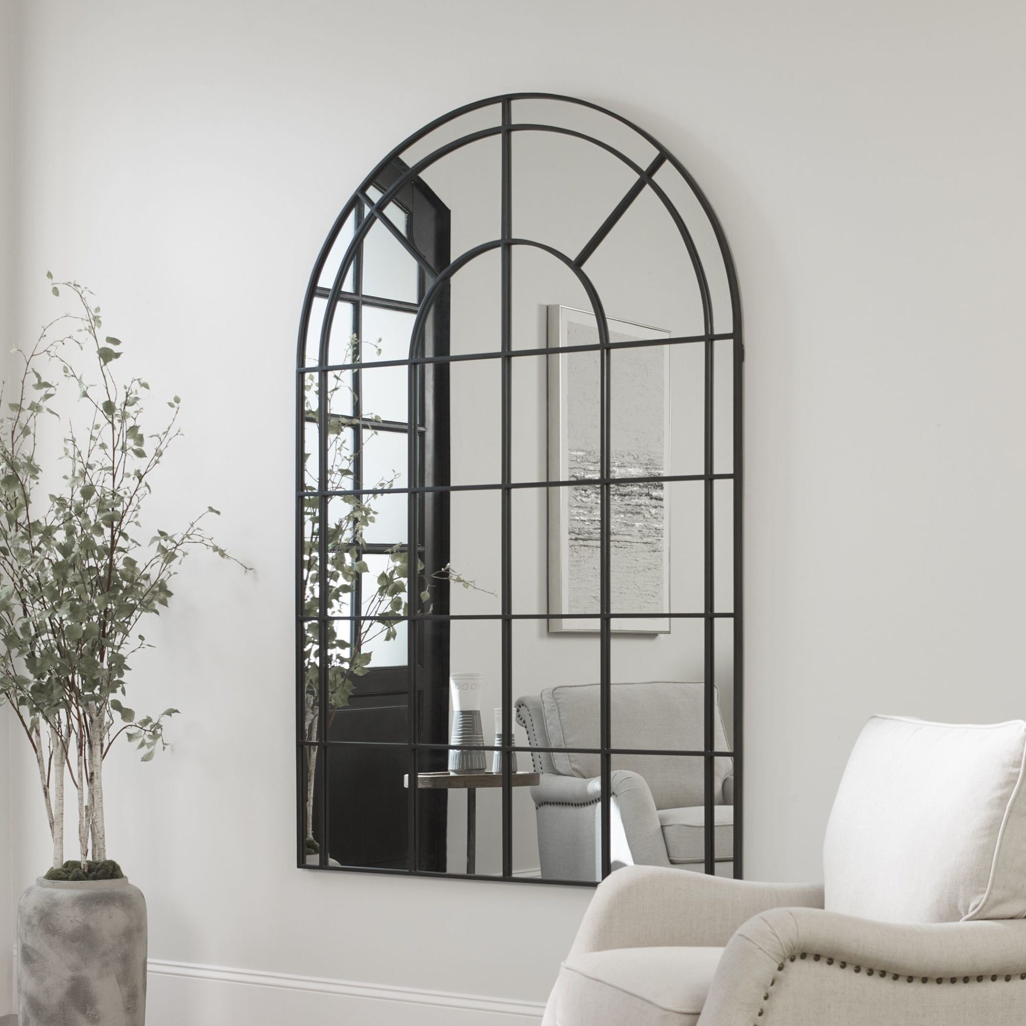 Grantola Transitional Full-Length Black Wood Mirror