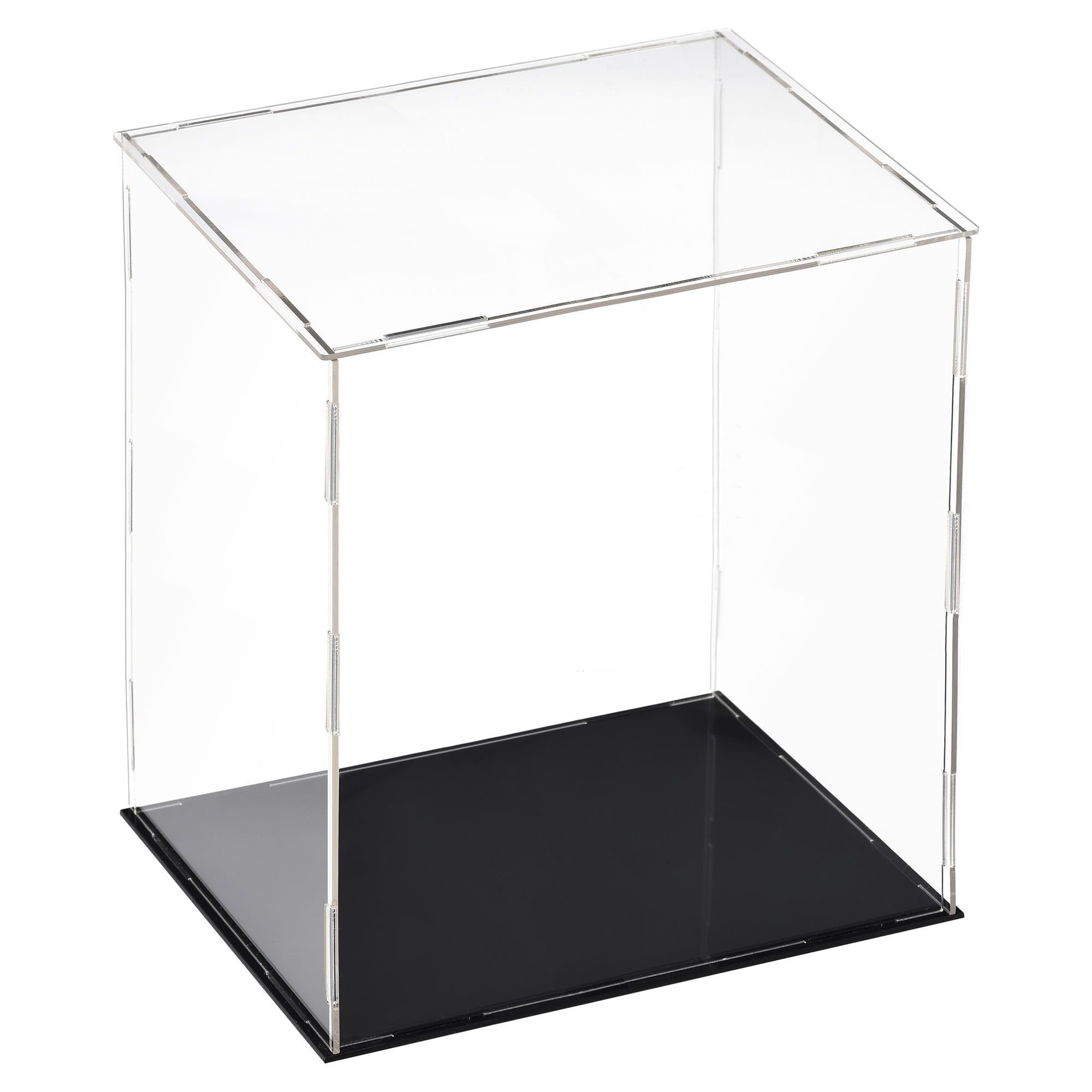 Clear Acrylic Display Case with Black Base for Collectibles