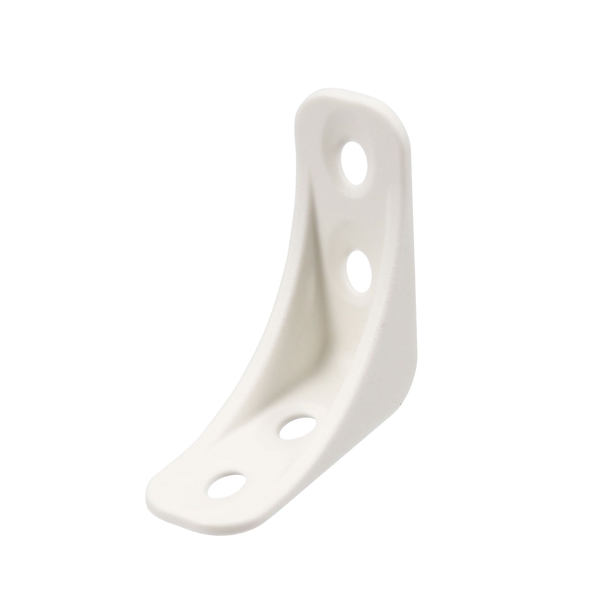 White Plastic 90 Degree Corner Braces for Shelves, 50 Pack