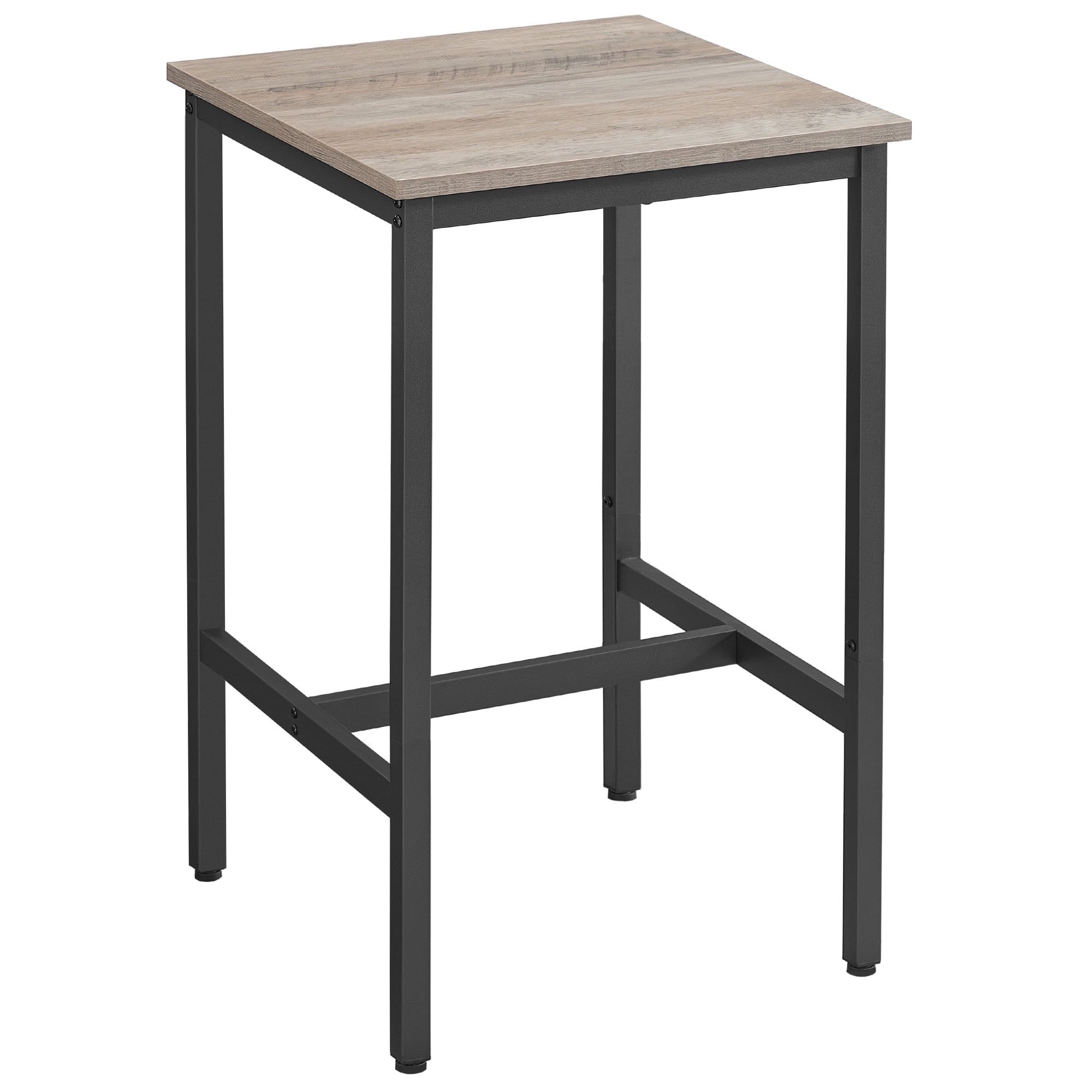 Greige and Black Industrial Square Bar Height Table