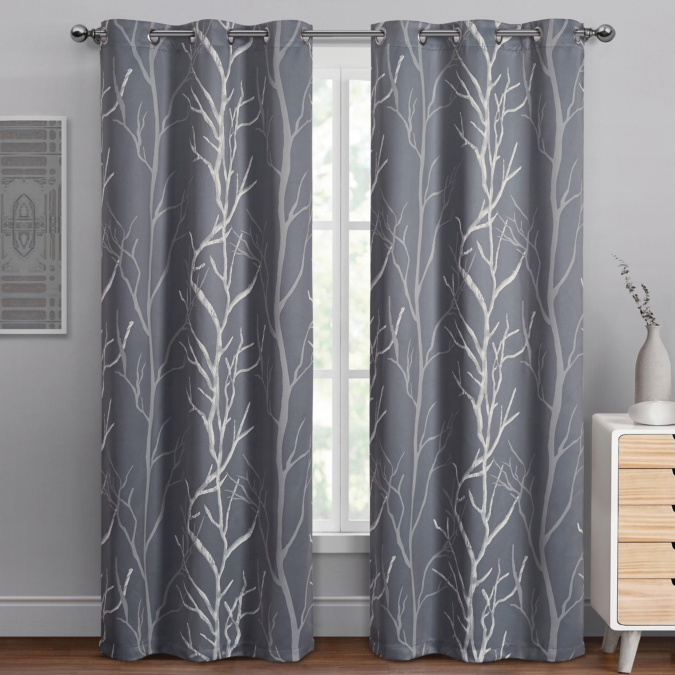 Gray Polyester Blackout Grommet Window Panel, 40" x 95"