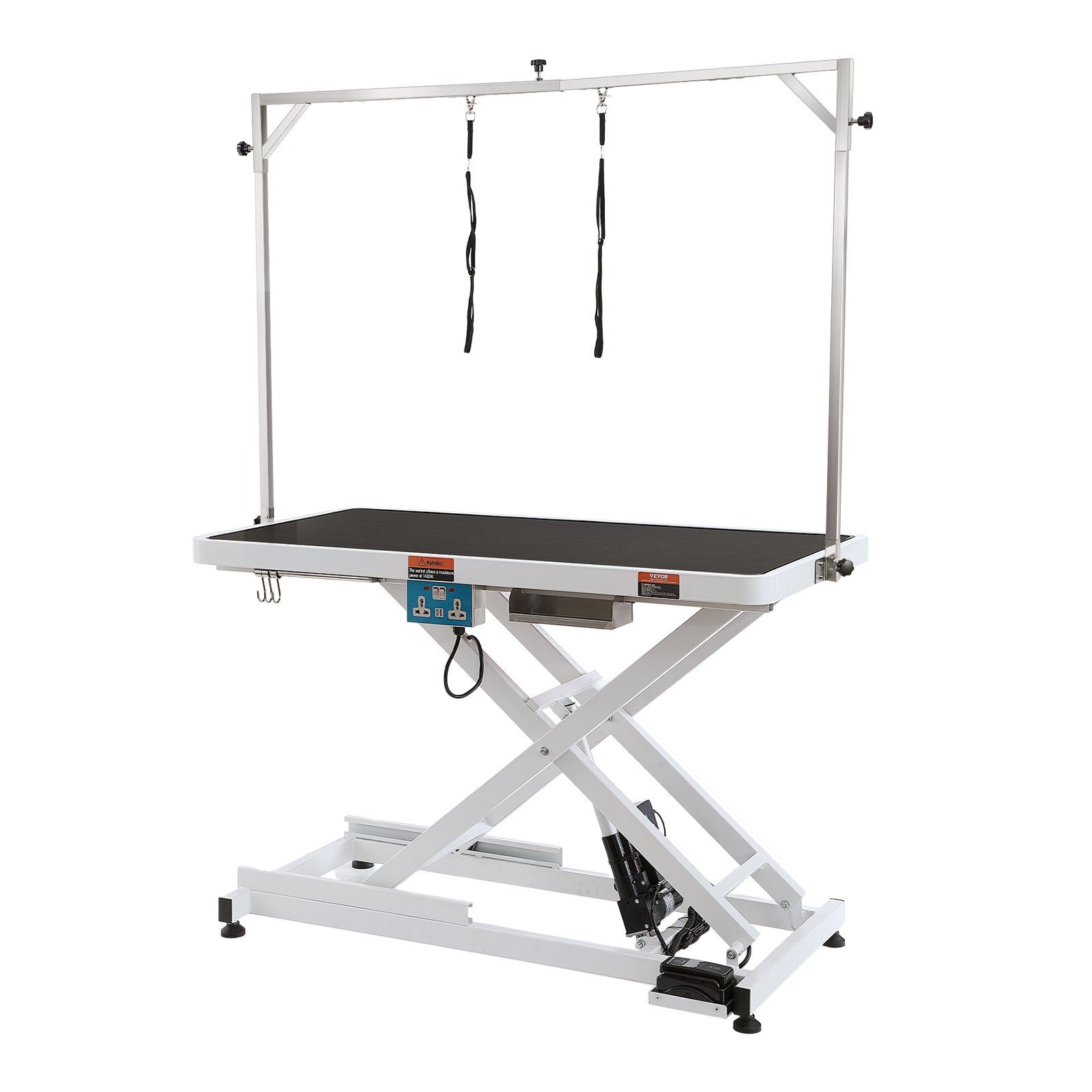 VEVOR 50" White Electric Pet Grooming Table with Adjustable Arm