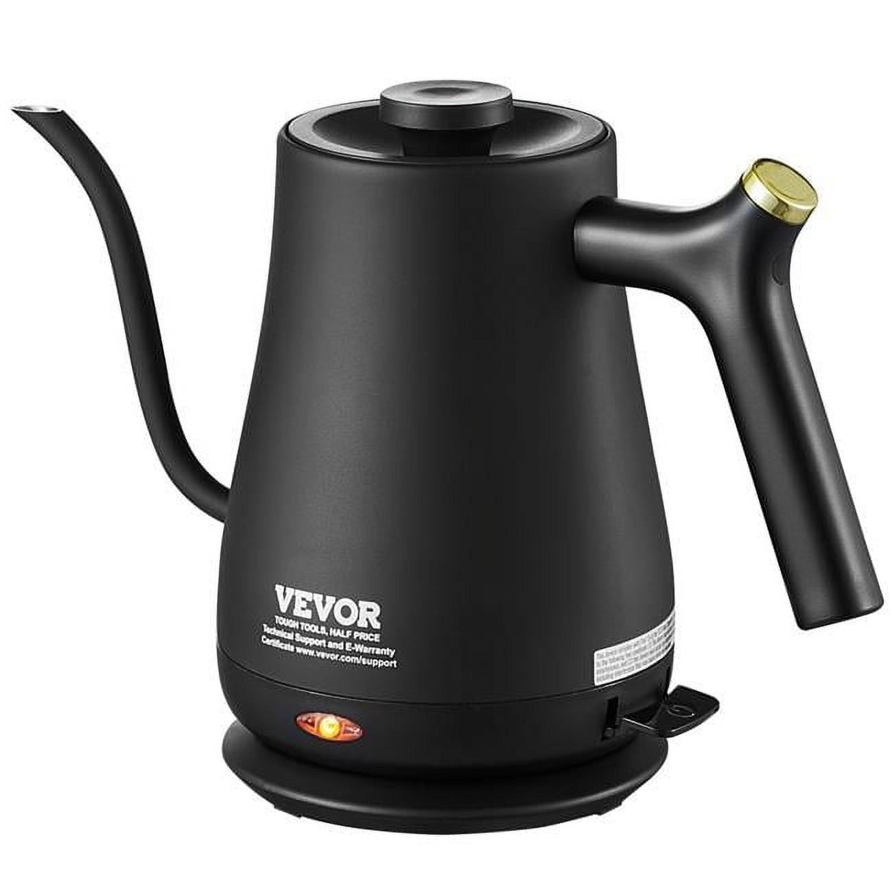 Black Stainless Steel 1L Electric Gooseneck Kettle