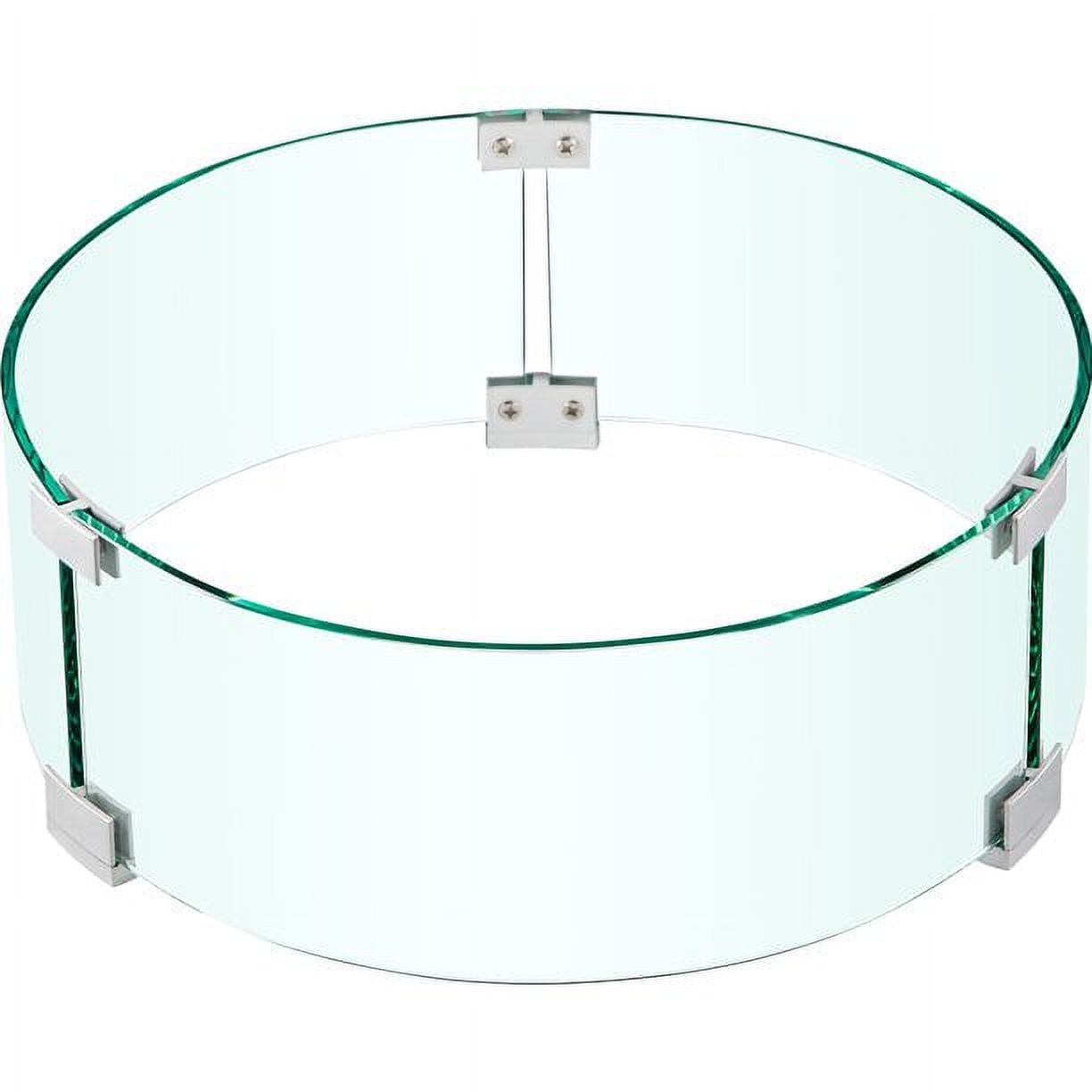 17'' Clear Tempered Glass Round Fire Pit Wind Guard