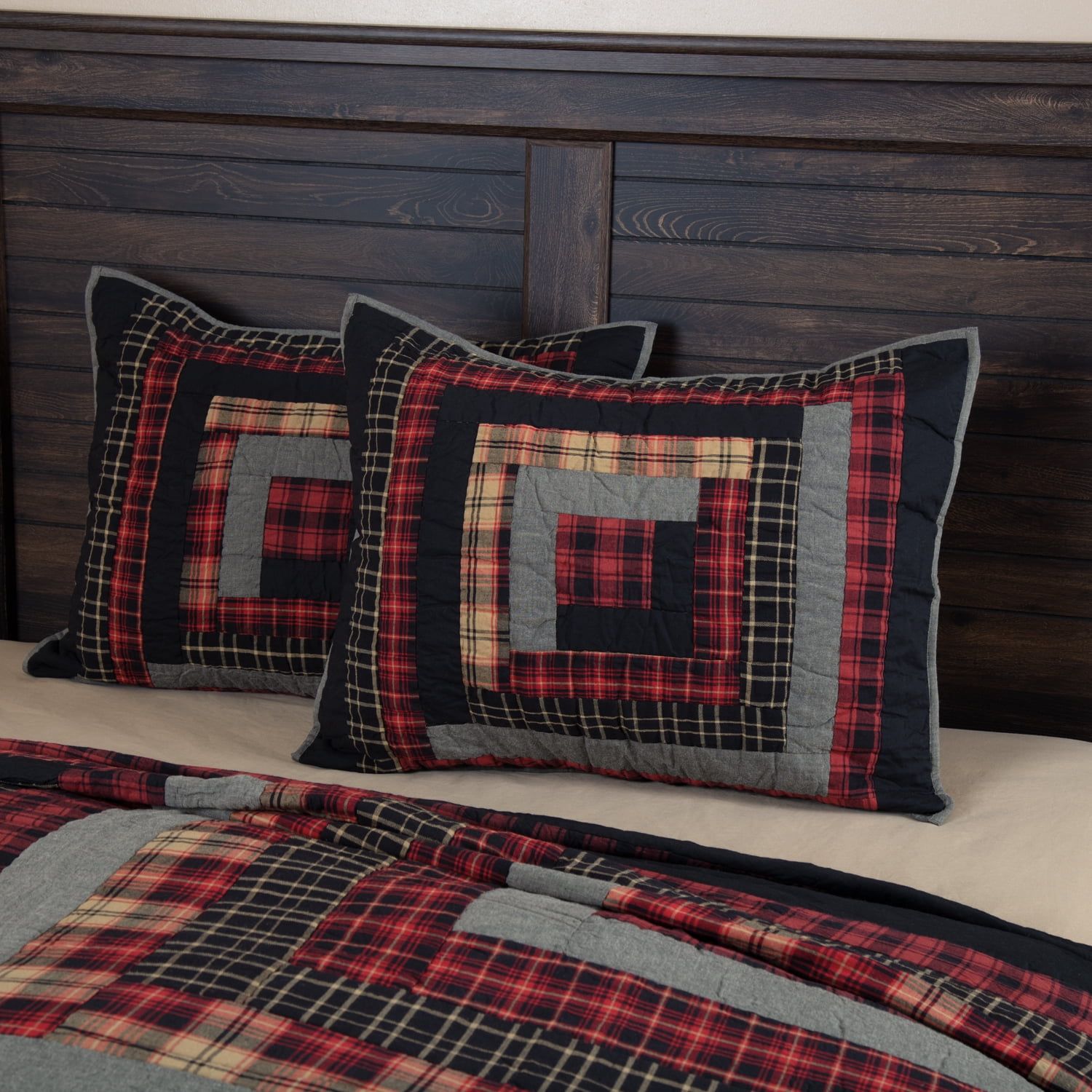 Cumberland Red and Black Plaid Cotton Standard Sham