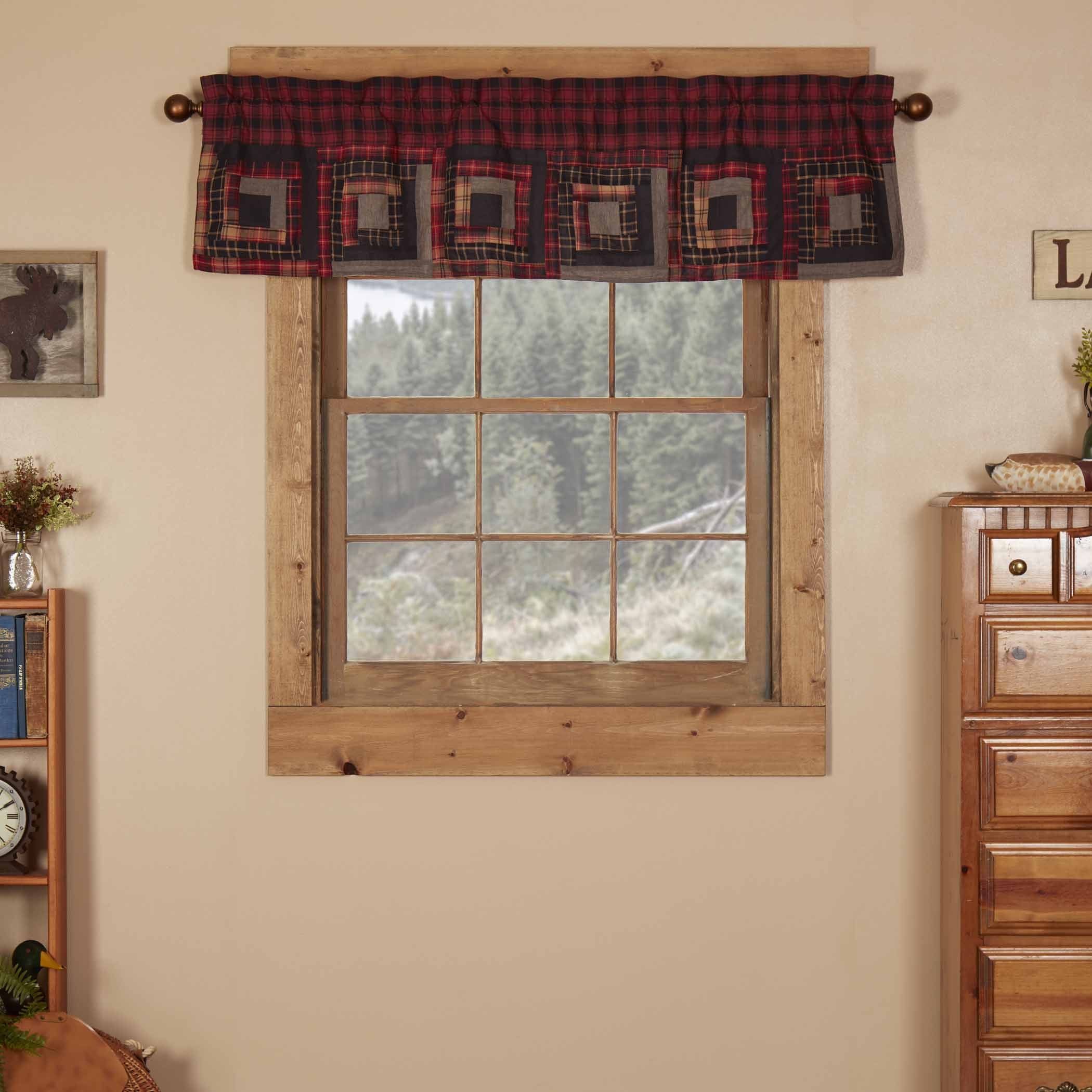 Cumberland Patchwork Red and Black Cotton Valance 16x60