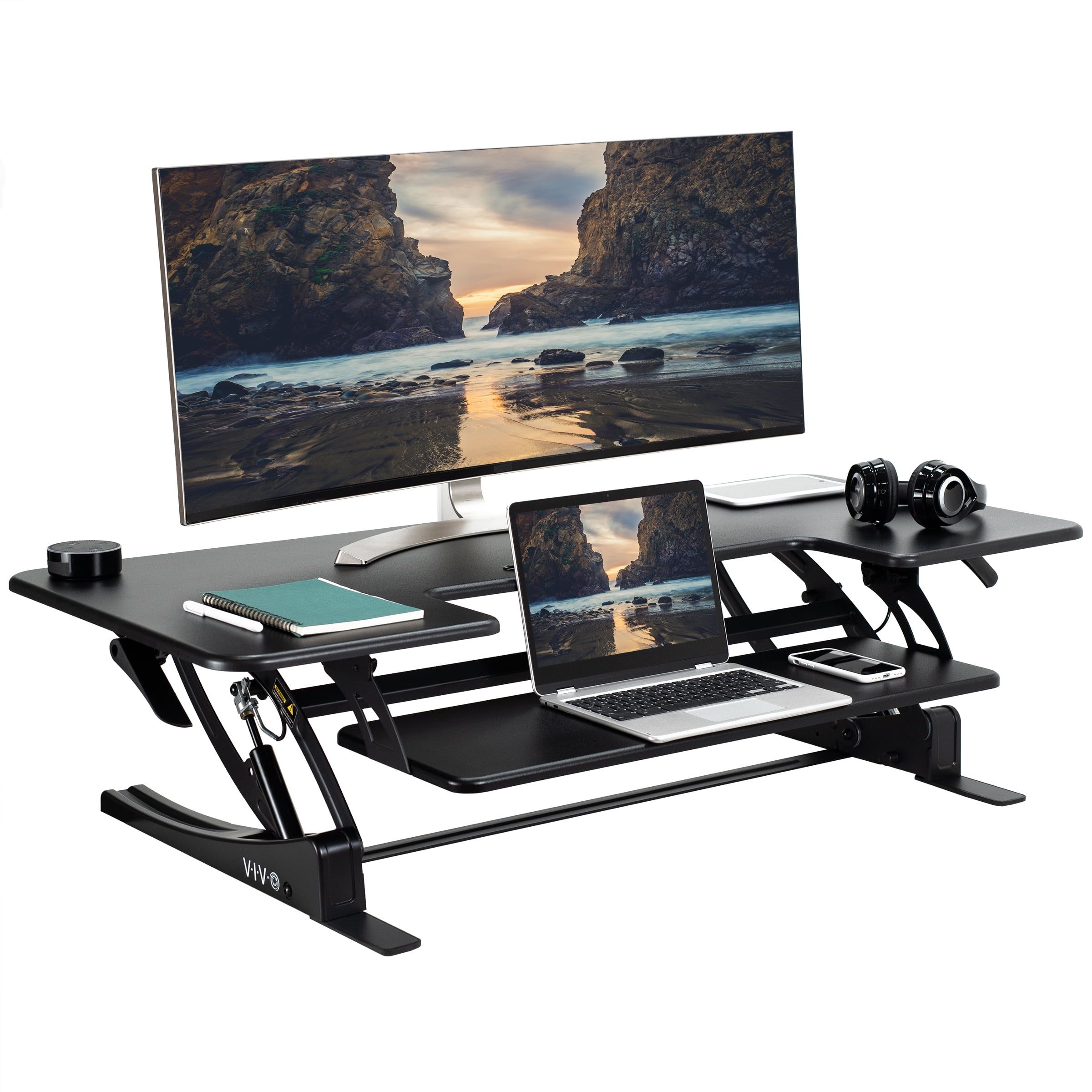 VIVO Black 48" Height Adjustable Standing Desk Converter with Keyboard Tray