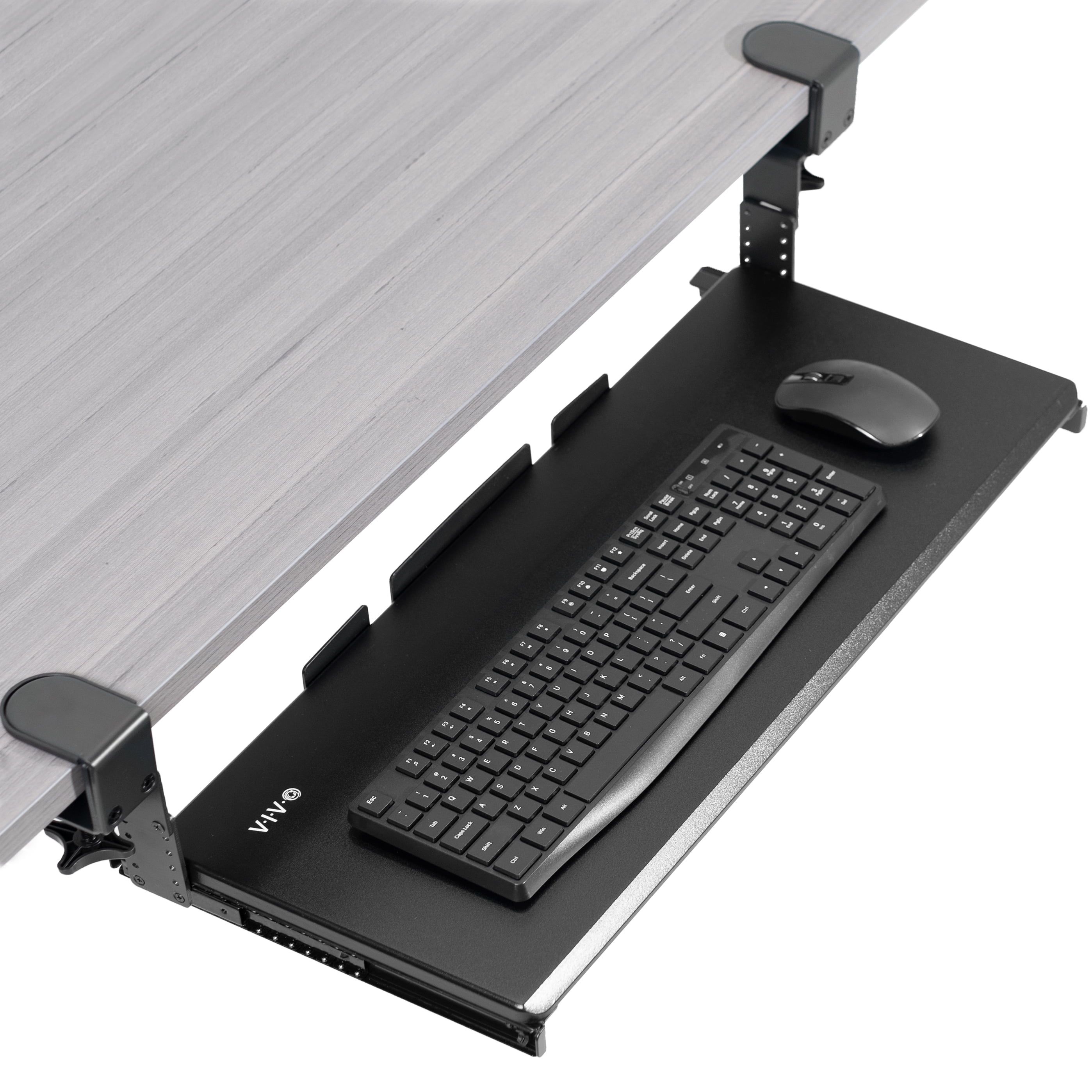 Black Adjustable Under Desk Keyboard Tray with Metal Frame