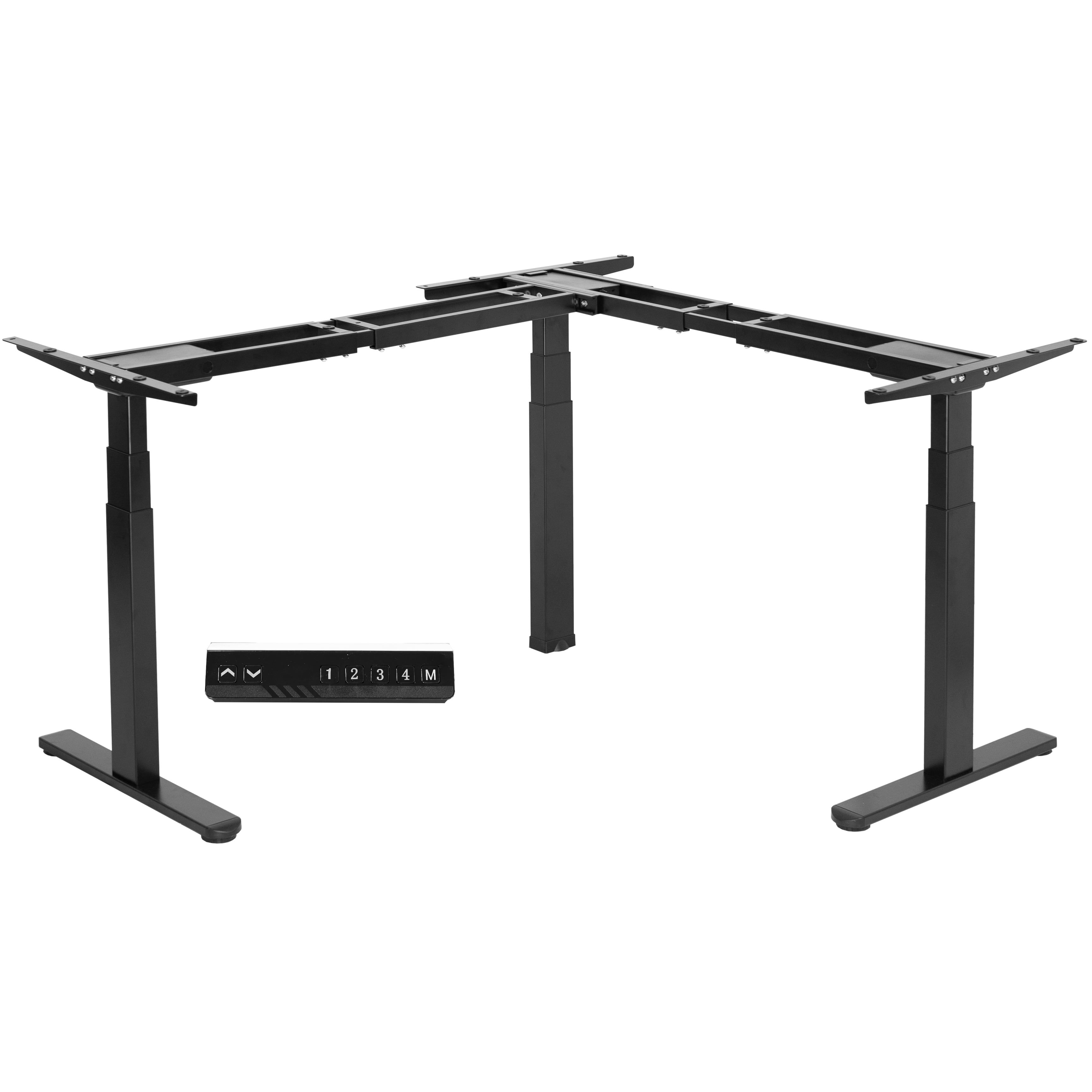 Black Adjustable Height Corner Standing Desk Frame with Push Button Control