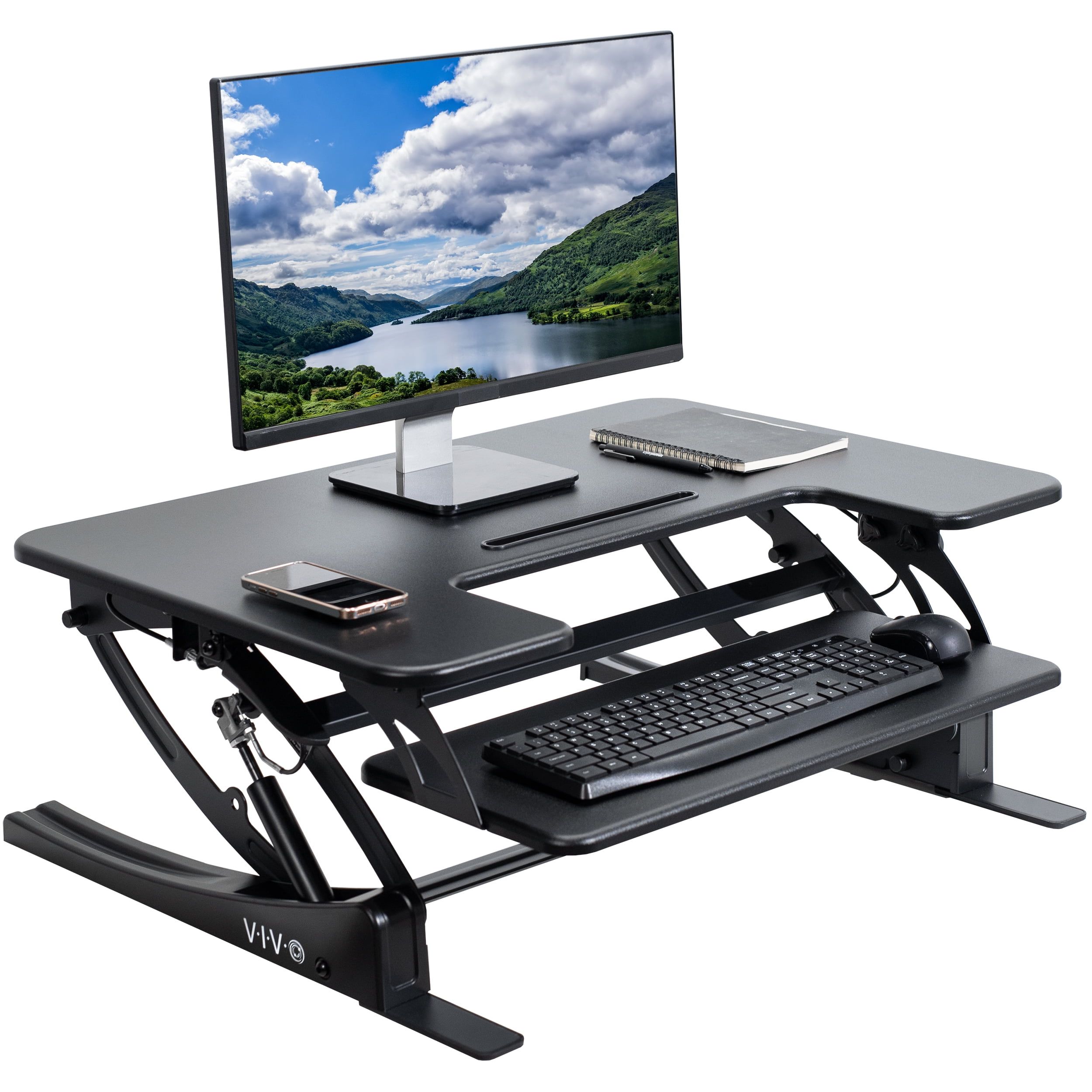 VIVO Black 32" Height Adjustable Standing Desk Converter