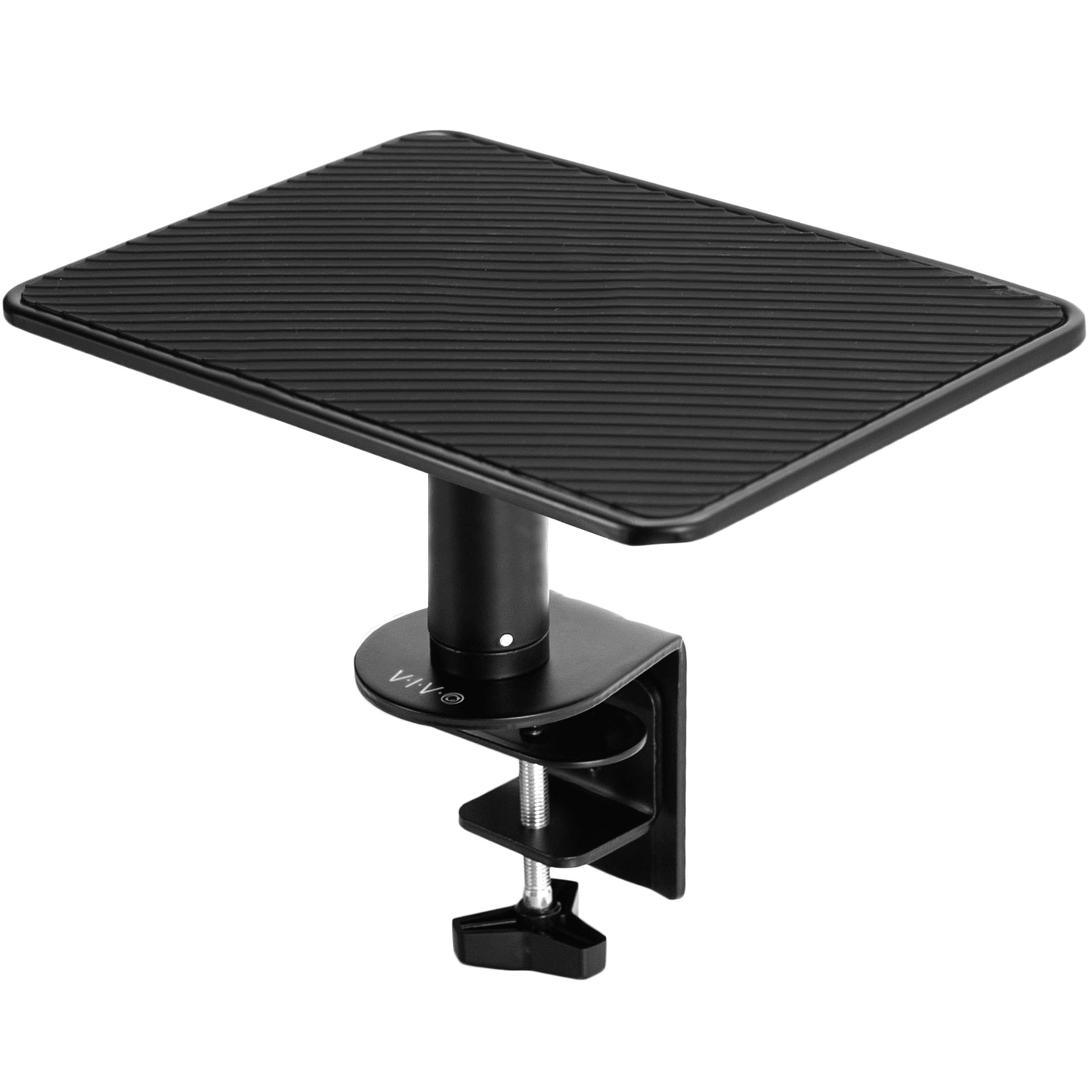 Black Adjustable Aluminum and Steel Clamp-On Monitor Riser