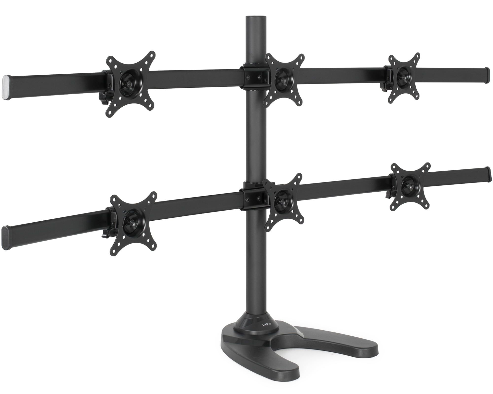 VIVO Hex Black Steel and Aluminum Adjustable 6-Screen Monitor Stand