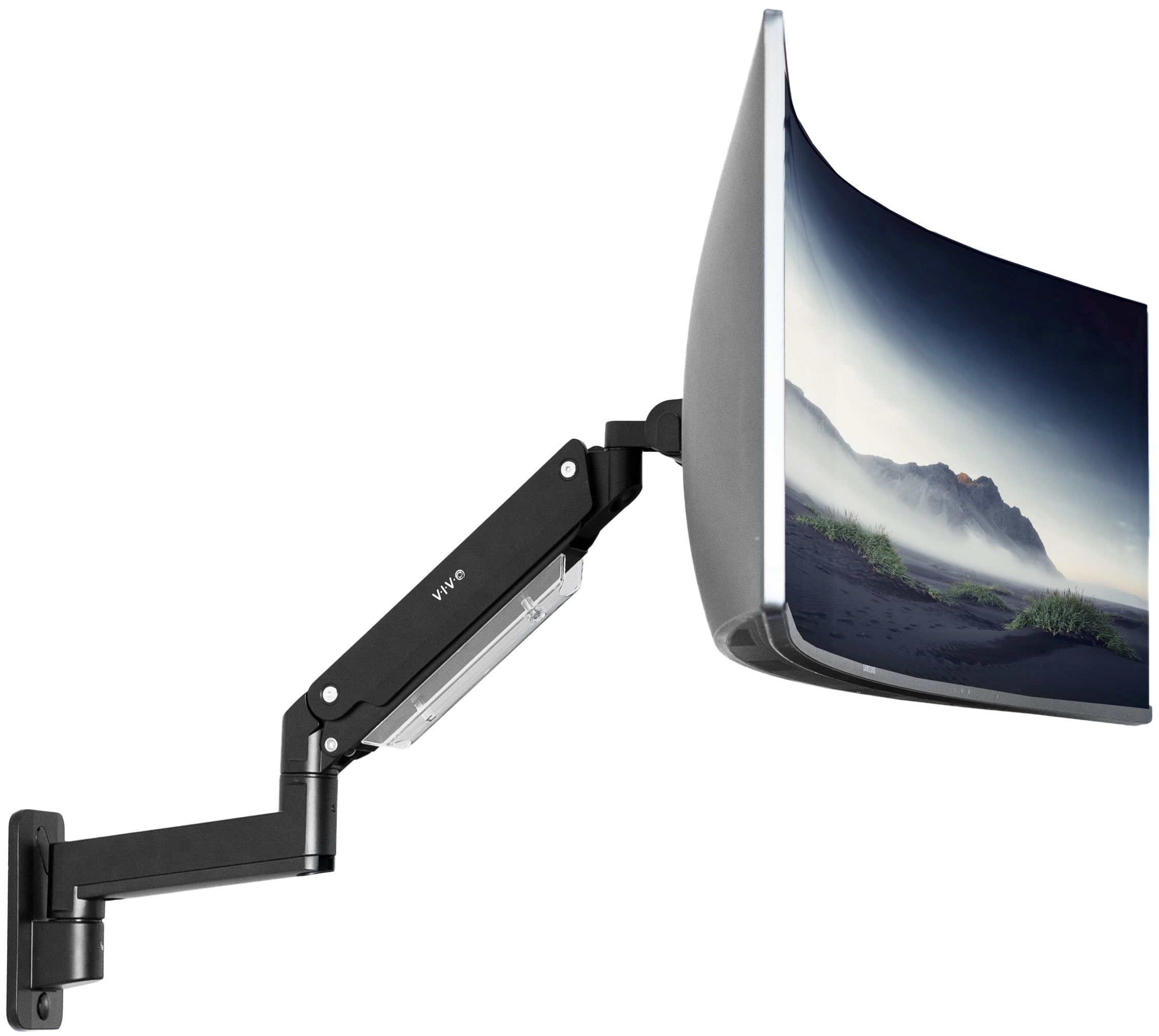 Black Aluminum Pneumatic Ultrawide Monitor Wall Mount