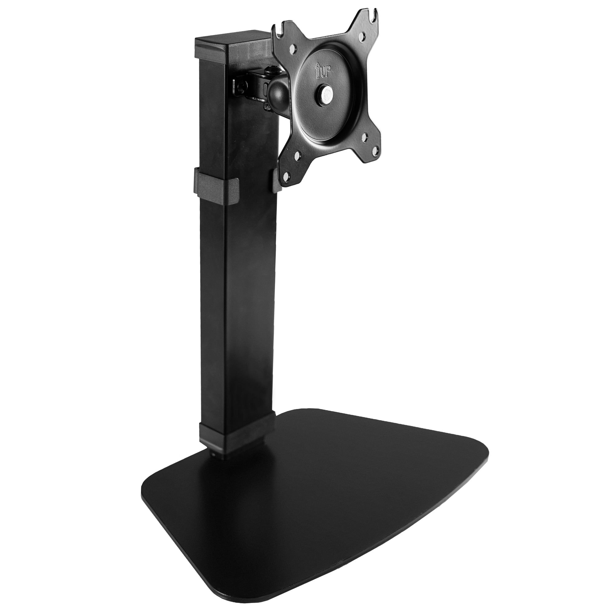 VIVO Black Steel Adjustable Single Monitor Desk Stand