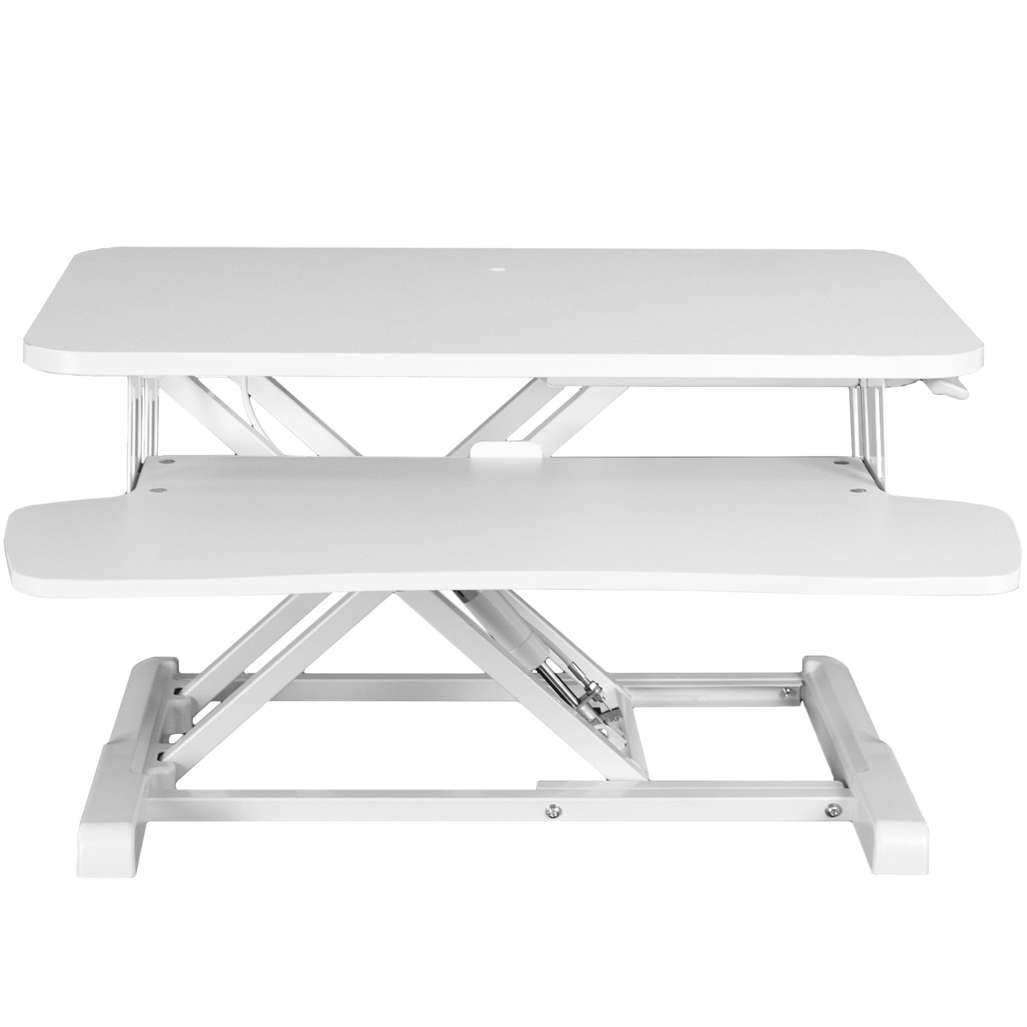 White 28" Manual Pneumatic Standing Desk Converter