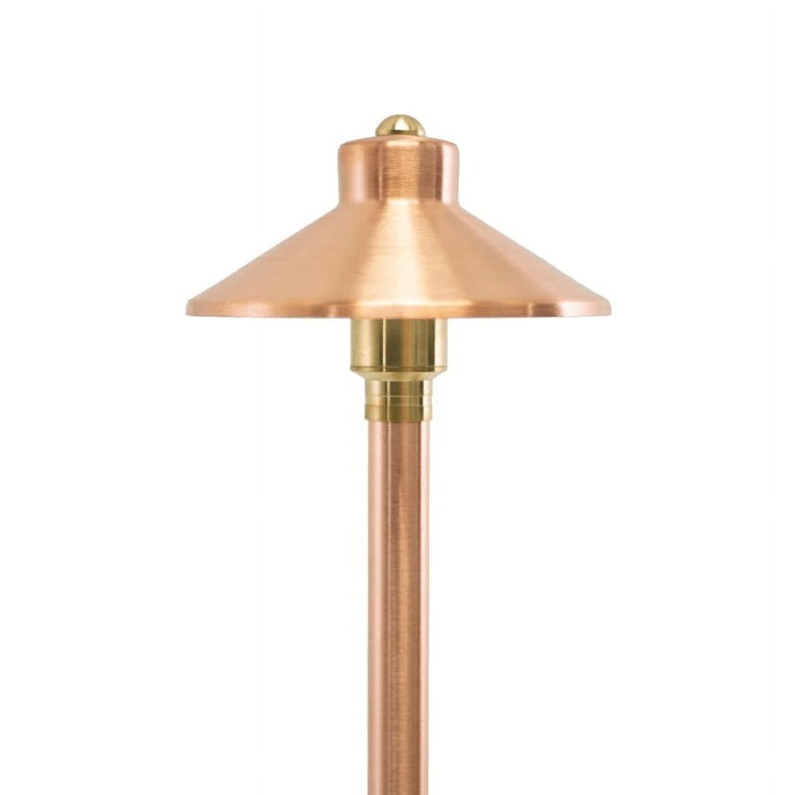 Copper Polished LED Pathway Light with Metal Shade