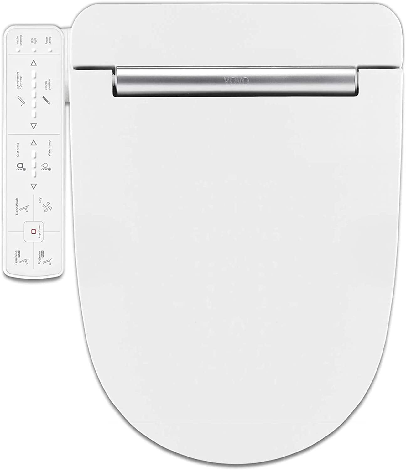 VOVO White Elongated Smart Bidet Toilet Seat with Heated Features