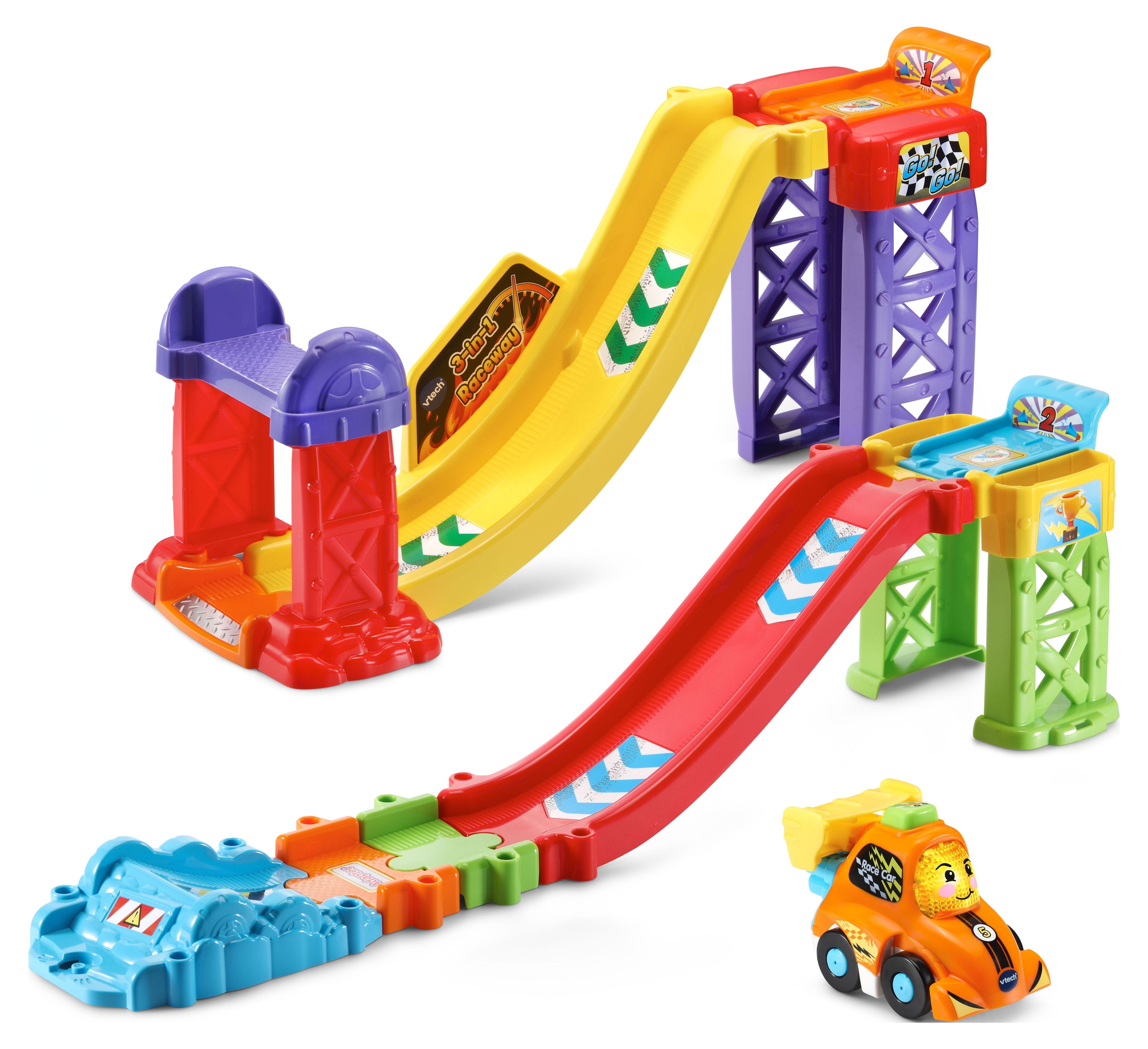 Colorful 3-in-1 Launch and Go Raceway with Race Car