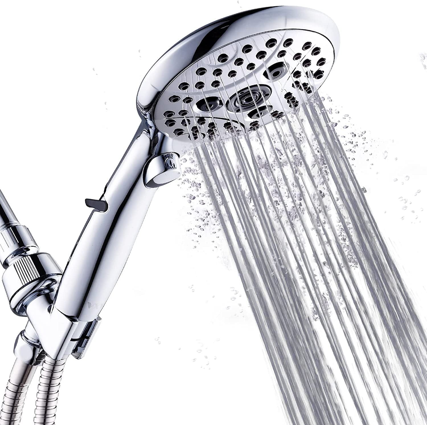 Chrome Handheld Shower Head with Adjustable Angle Bracket