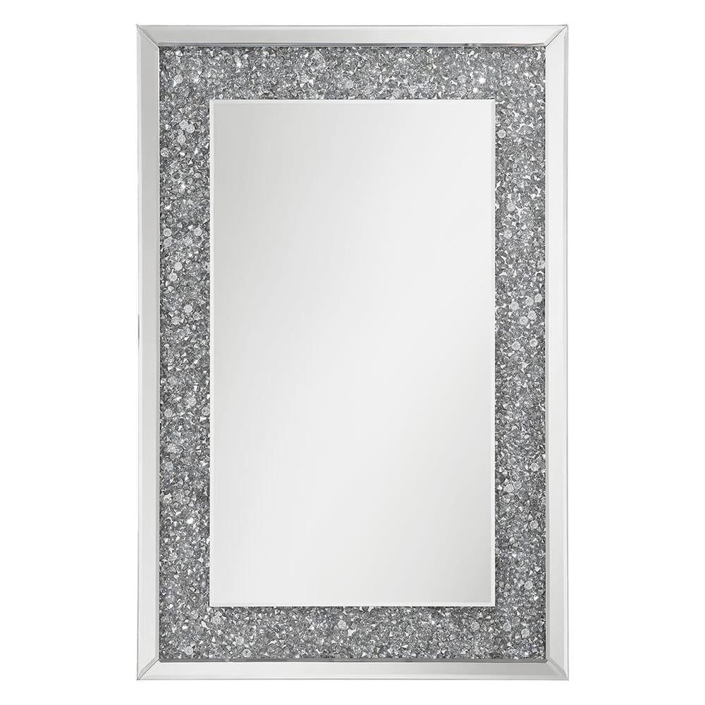 Valerie Silver Crushed Acrylic Rectangular Vanity Wall Mirror