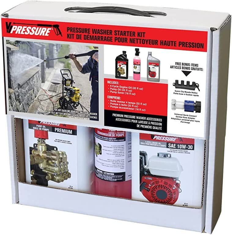 Universal Pressure Washer Starter Kit with Oils and Accessories