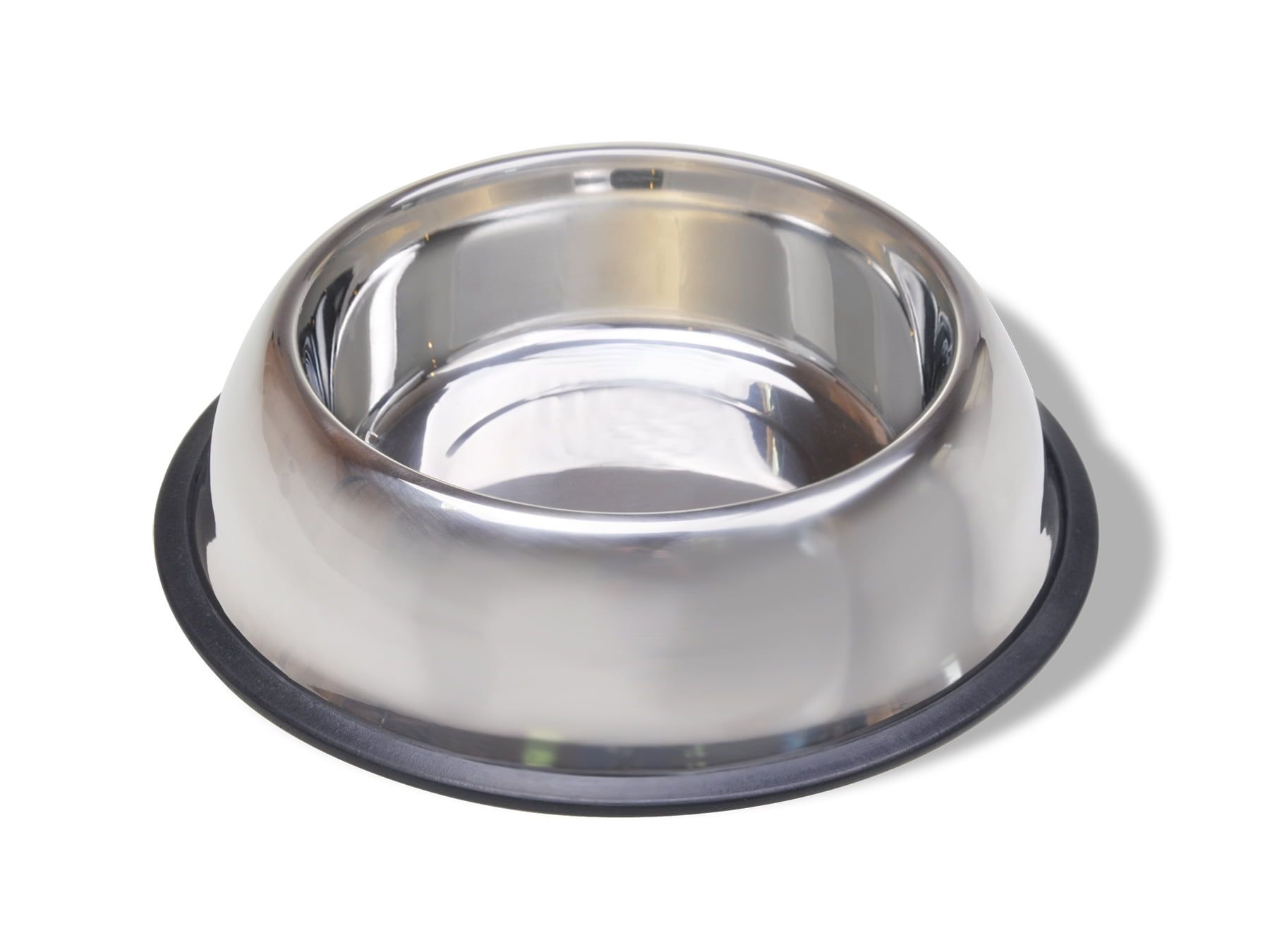 Medium Stainless Steel Non-Tip Pet Bowl with Rubber Base