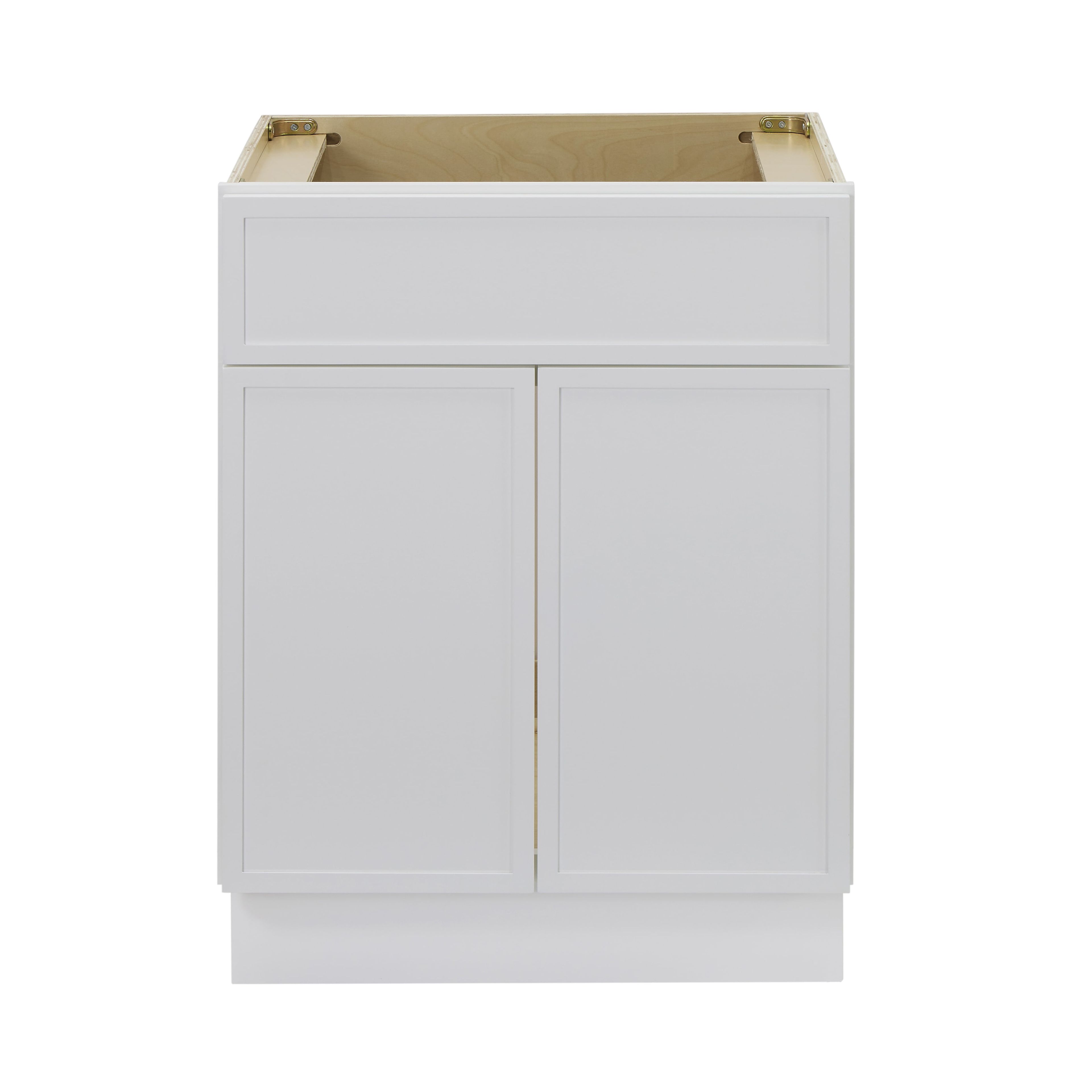 White Birch Plywood Freestanding Single Base Cabinet with Soft Close Doors