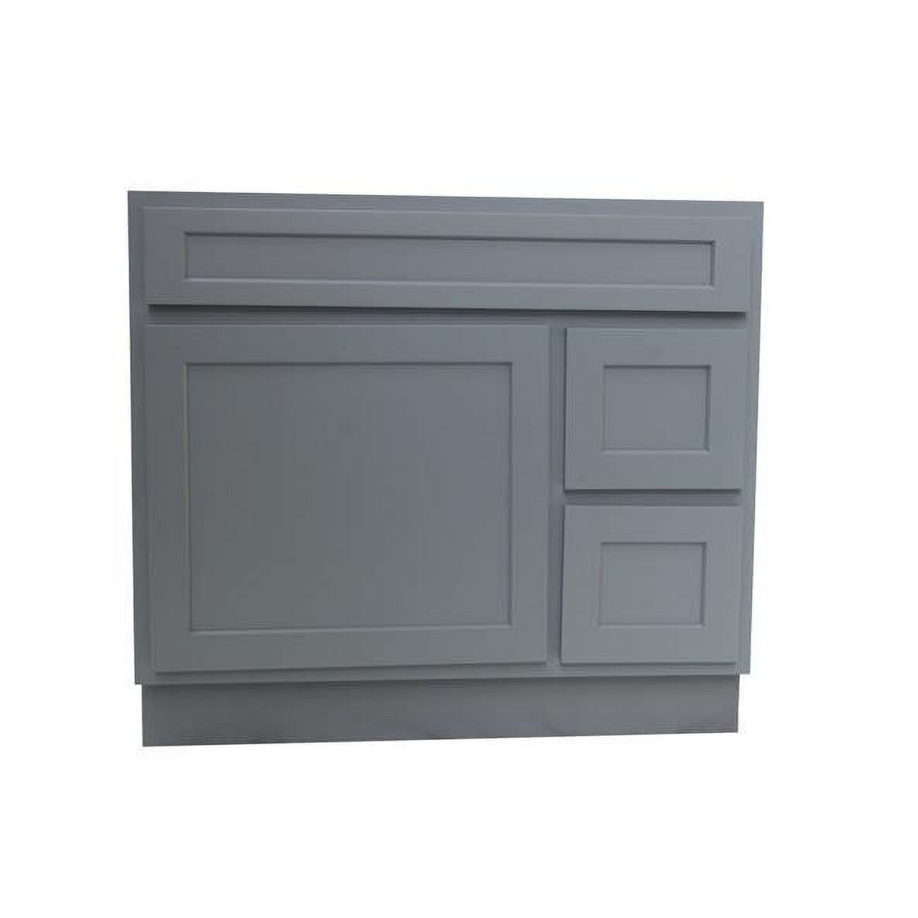 Gray Painted Freestanding Bathroom Vanity Cabinet with Shelves