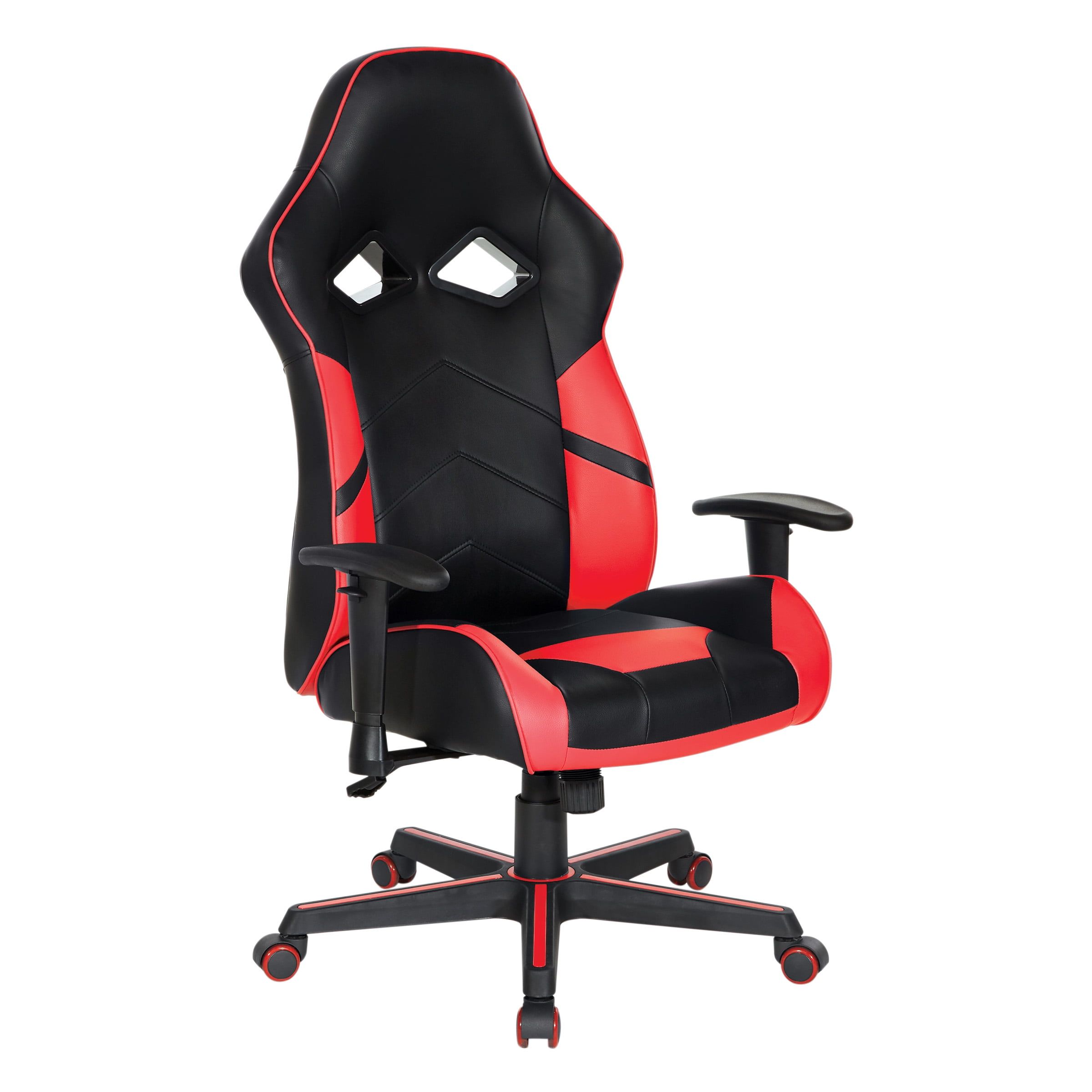 Vapor Black and Red Faux Leather Ergonomic Gaming Chair