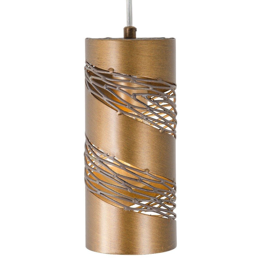 Flow Cylinder Hammered Ore Copper Mini Pendant Light