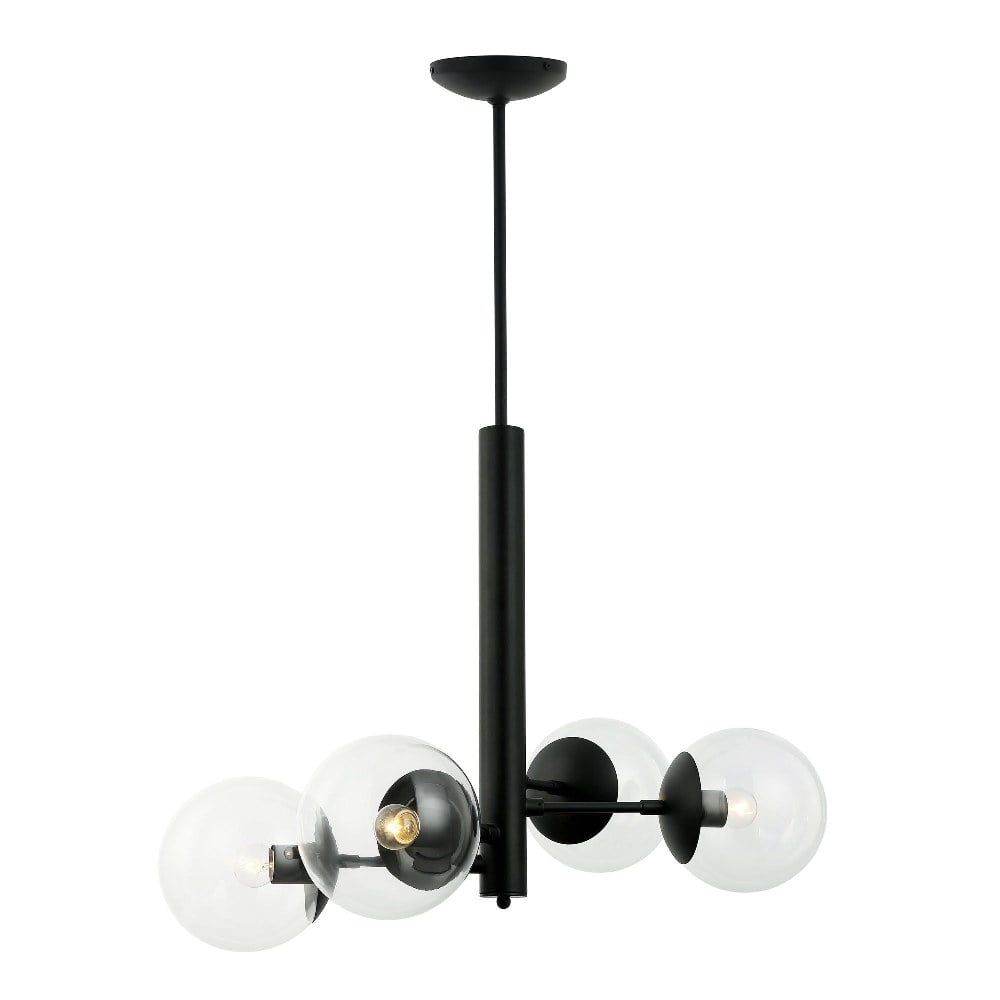 Black Steel Mid-Century Modern Sputnik Chandelier