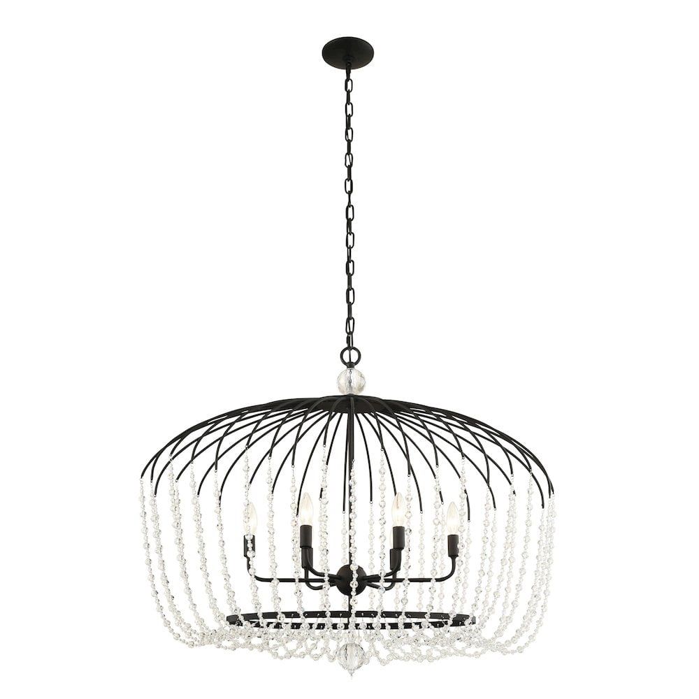 Voliere Contemporary Gold & Matte Black Crystal Island Pendant