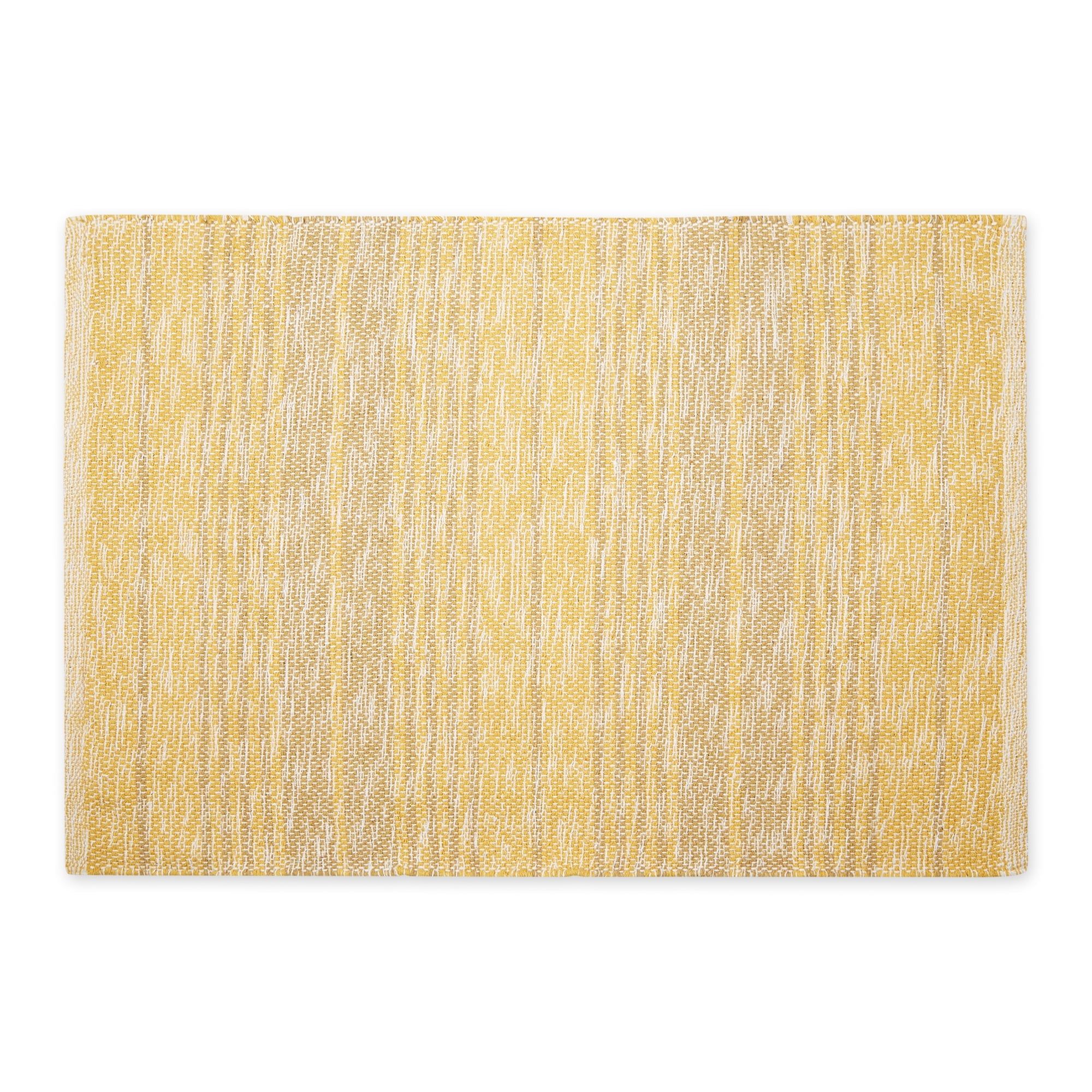 Honey Gold Handwoven Stripe Cotton Rug 2x3 ft