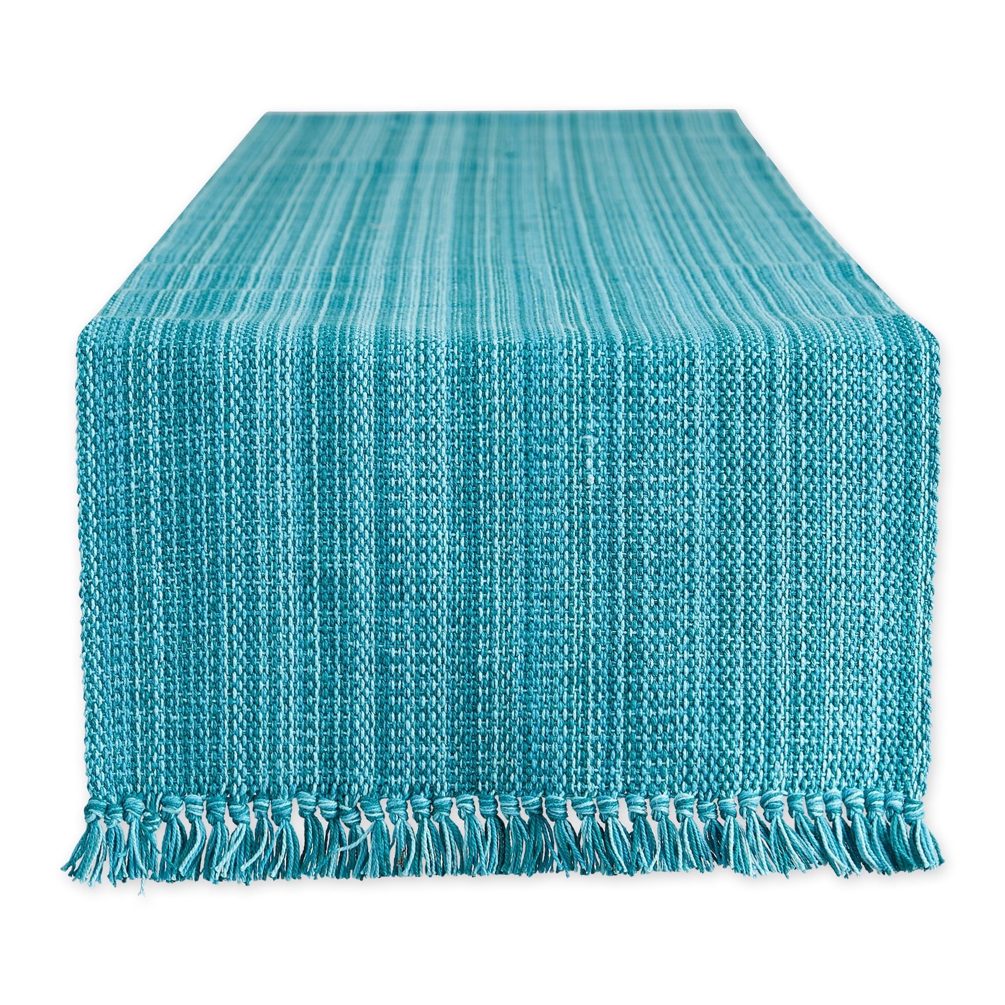 Variegated Teal Fringe Table Runner 13x108