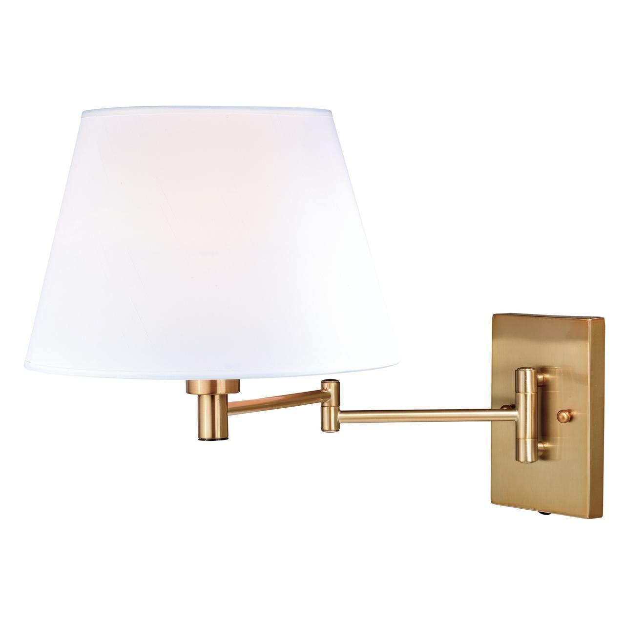 Chapeau Traditional Swing Arm Wall Light in Natural Brass