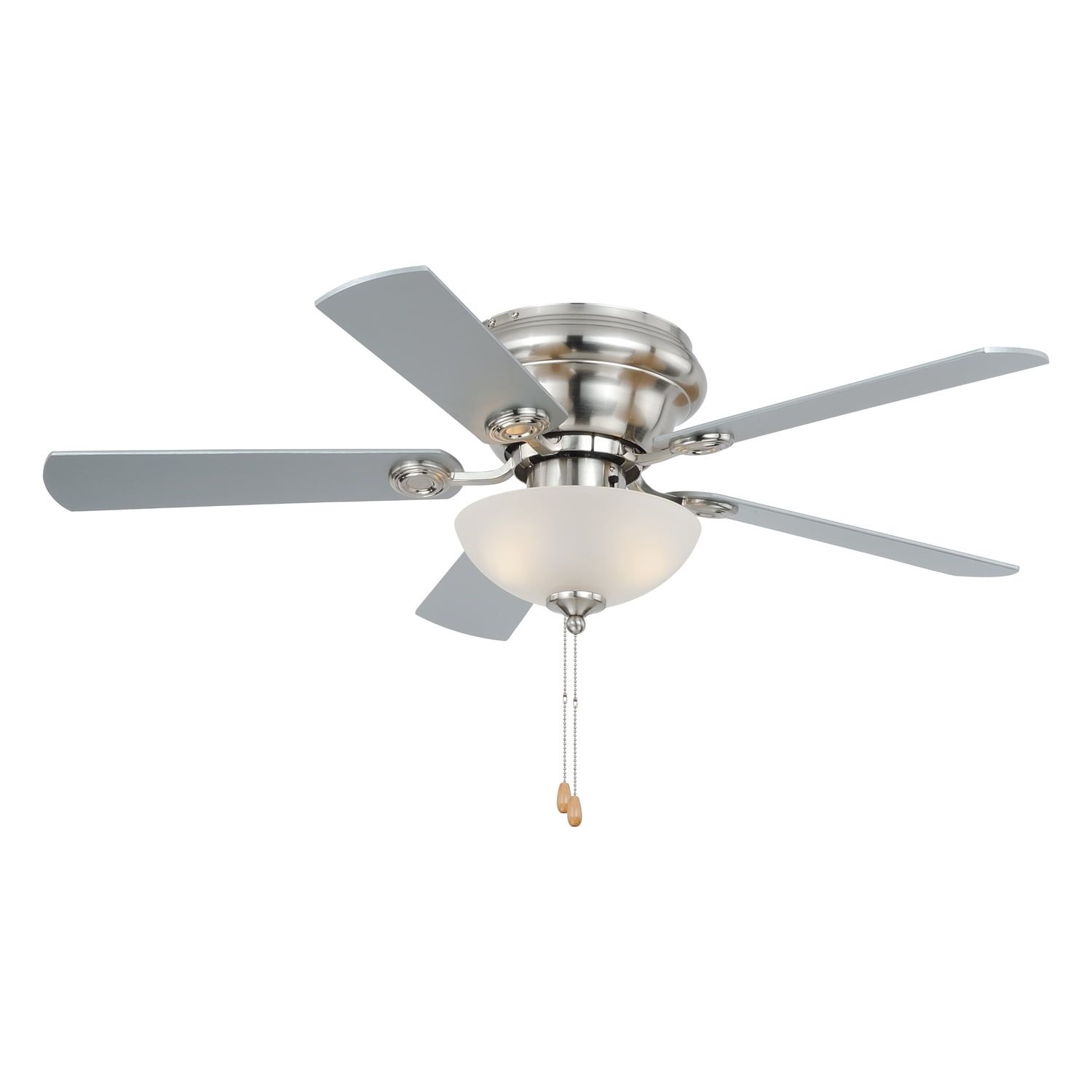 Satin Nickel 42" Ceiling Fan with Reversible Blades and LED Light