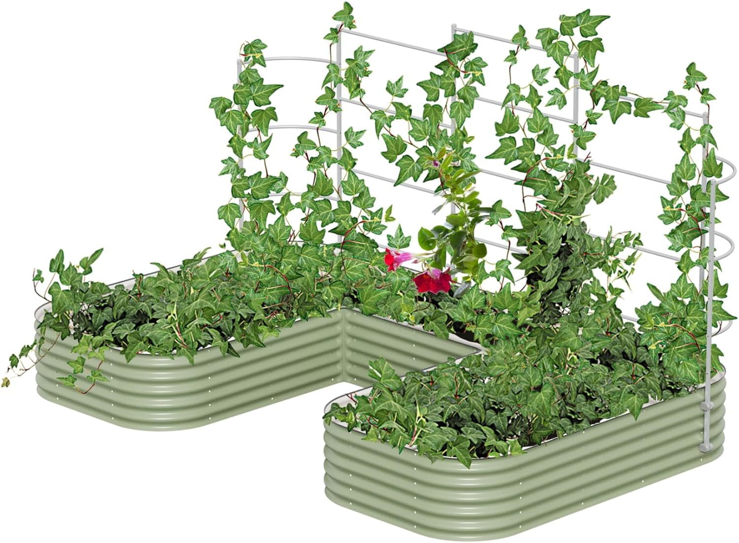 Modular Metal Trellis System for U-Shaped Jumbo Garden Beds