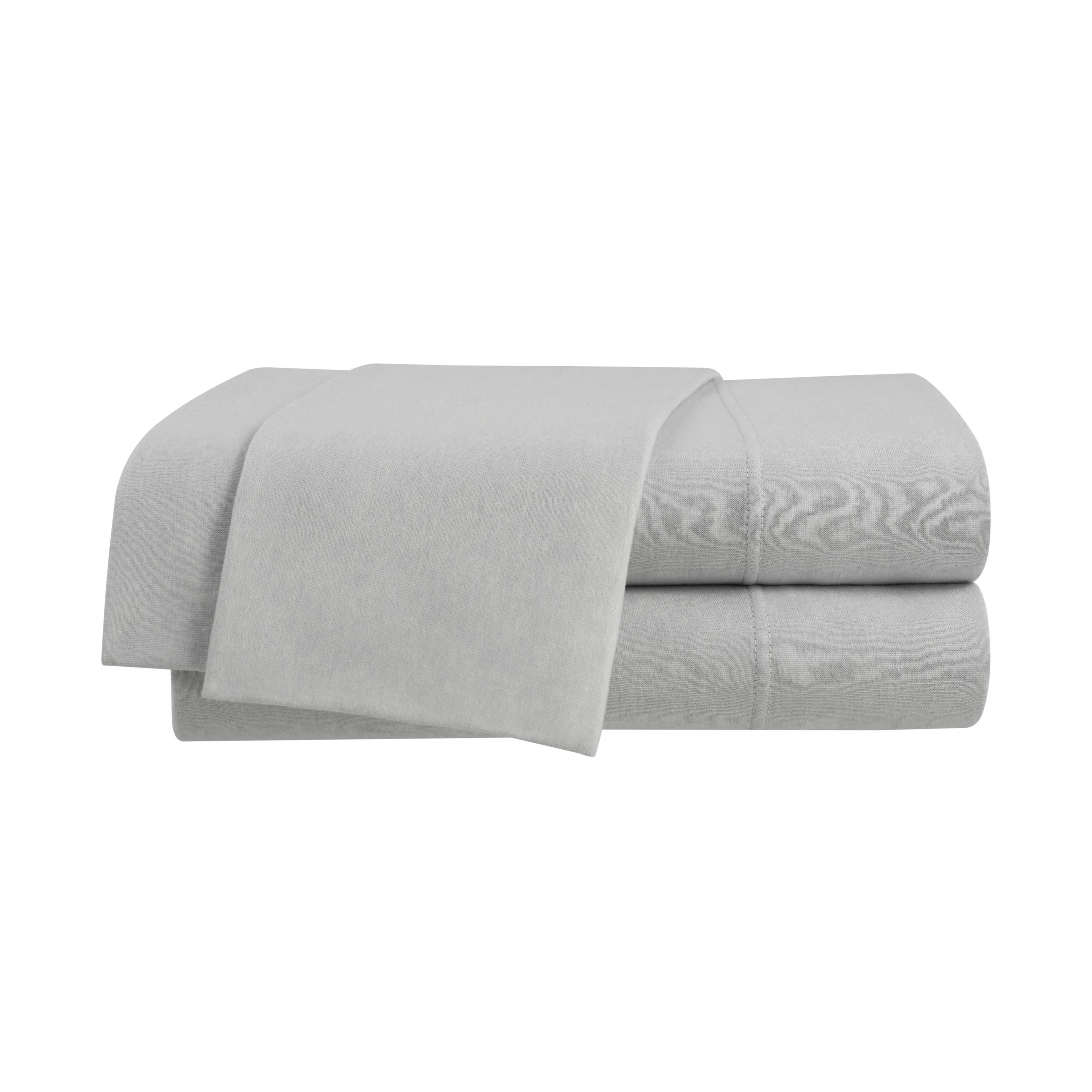 Soft Gray Full Size Jersey Knit Sheet Set with Deep Pockets