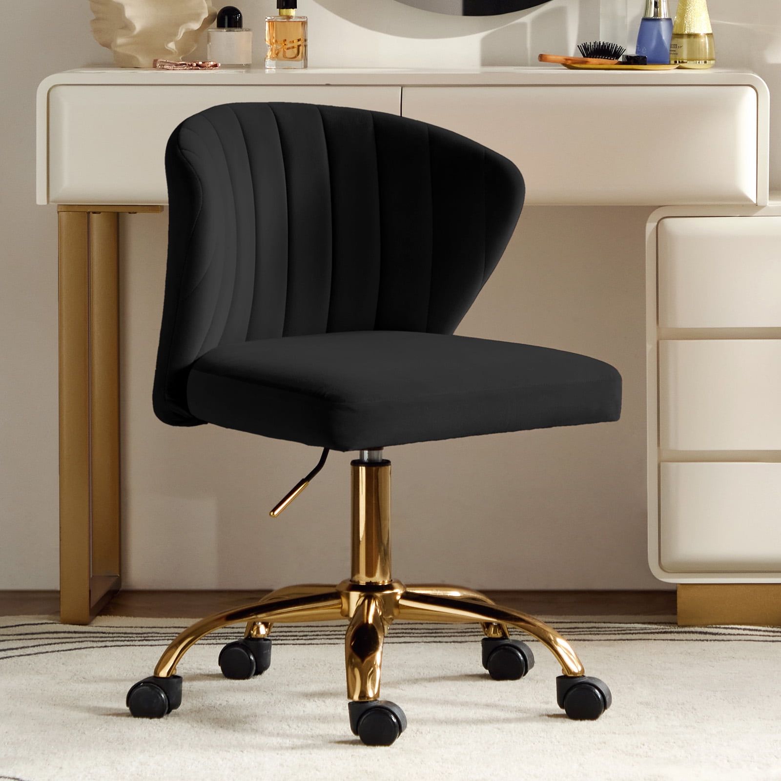 ErgoSwivel Black Fabric and Metal Adjustable Task Chair