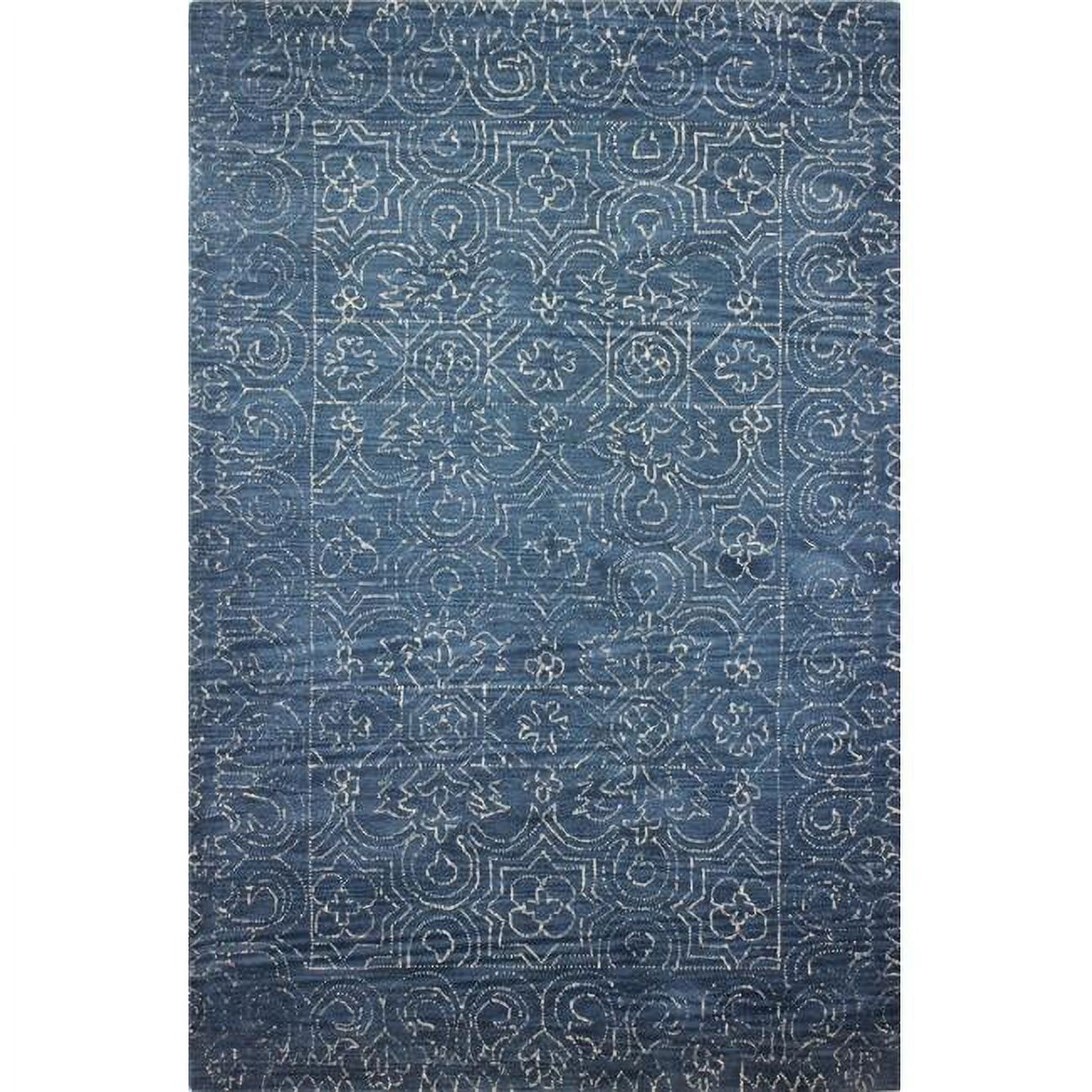 Azure Bliss Hand-Tufted Wool Rectangular Area Rug, 7'6" x 9'6"