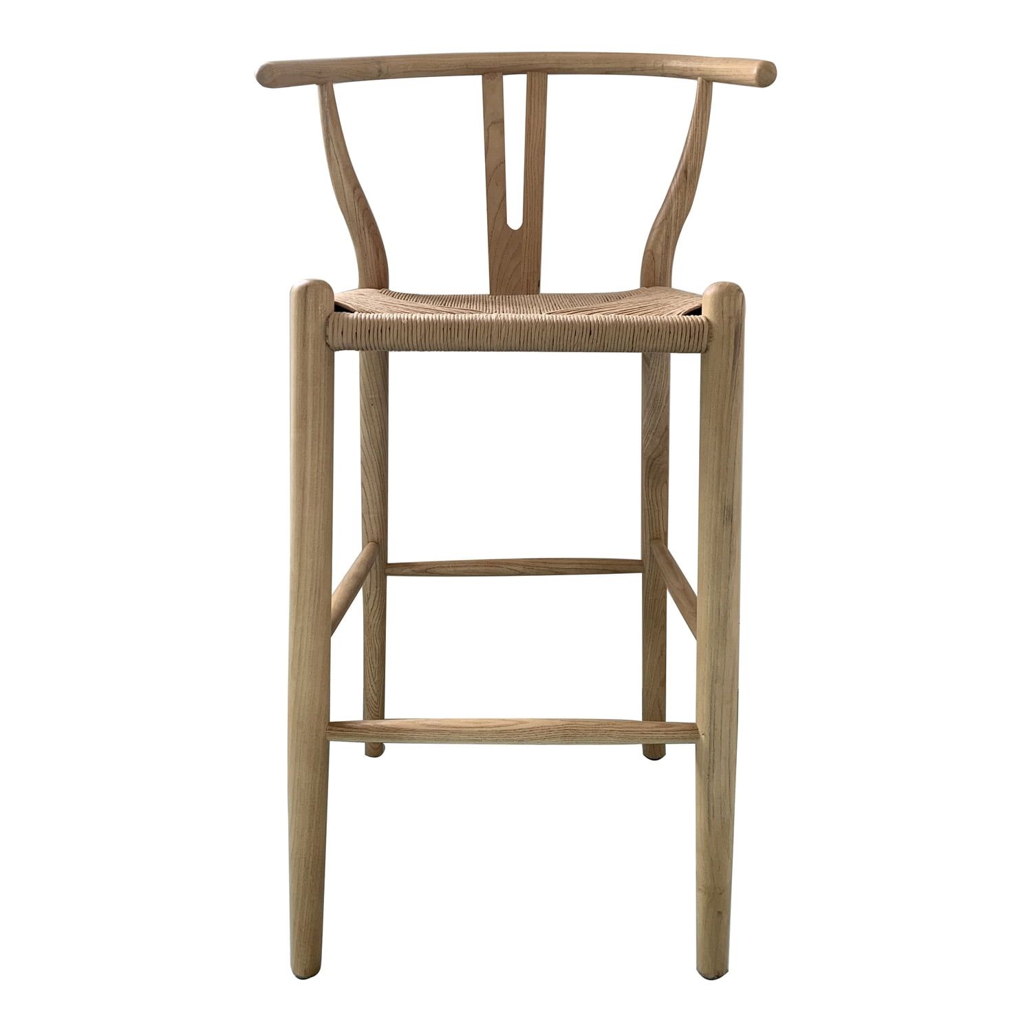 Ventana Natural Elm Wood Counter Stool with Woven Seat