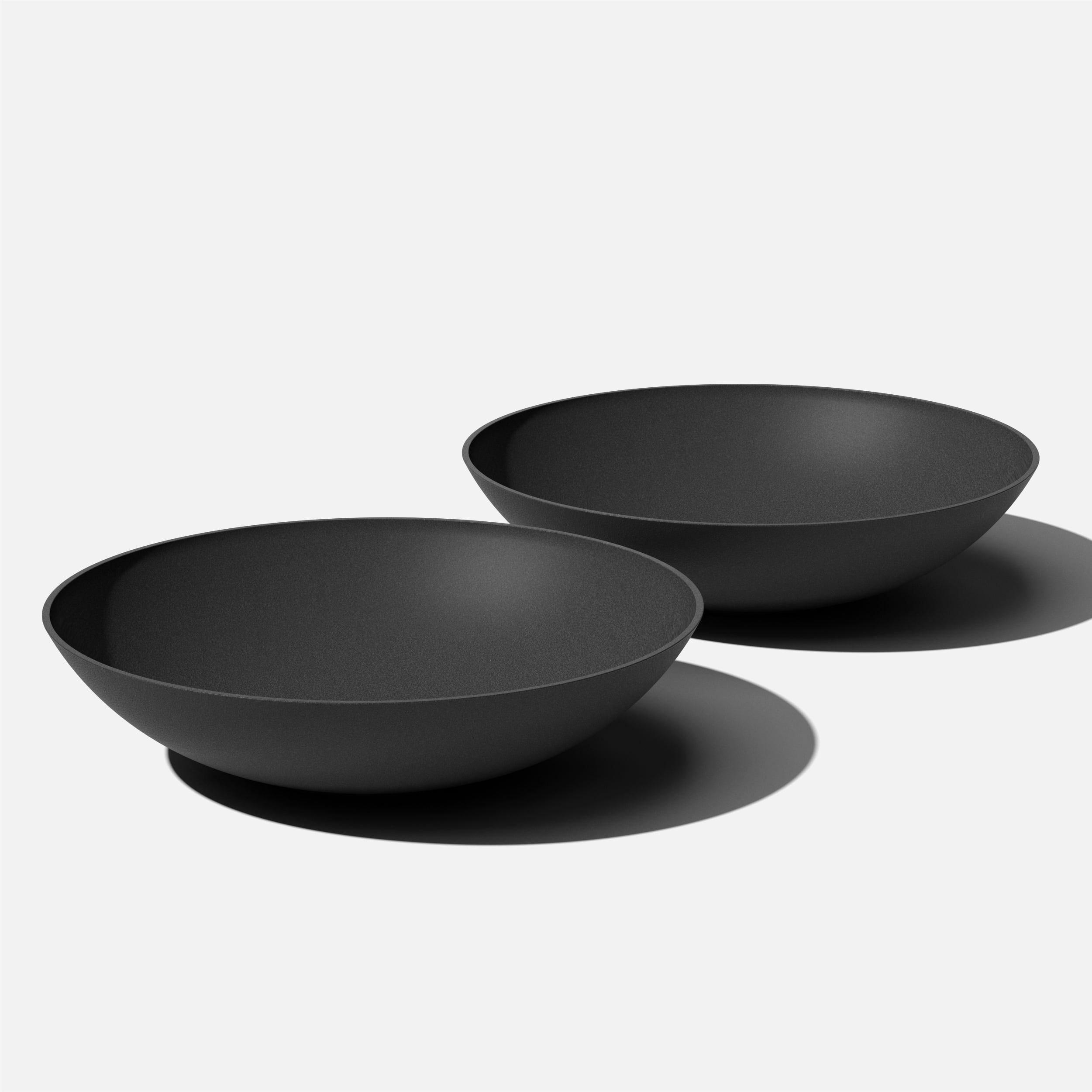 Lane Black 32" Plastic-Stone Round Planter Set